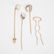 14K Gold Victorian Diamond Gemstone Stick Hair Pin