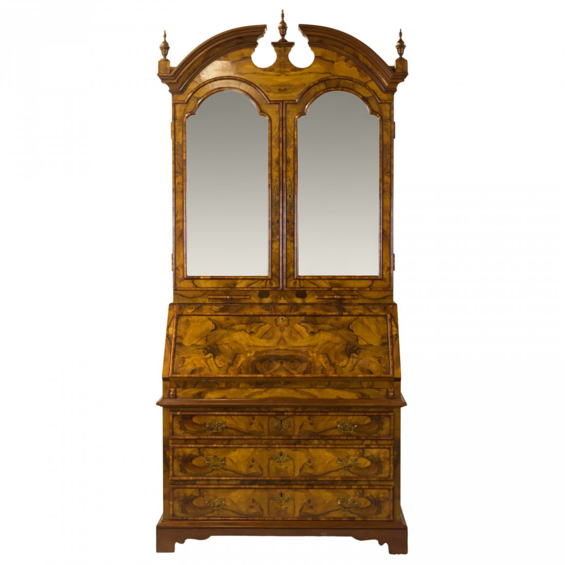 Annibale Colombo Italian Armoire Desk Secretary: Stunning Annibale Colombo armoire desk secretary. Handcrafted in Italy in the French style, and includes dozens of interesting elements, including a split Neoclassical pediment to its summit with a ce