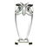 Sevres 11" Modern Crystal Green Eyed Owl Sculpture