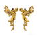 2 French Empire 20" Cast Iron Rococo Gilt Andirons