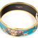 Hermes Blue Enamel Tigers & Leopards Golden Bangle - 5