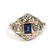 Art Deco 14k White Gold Diamond Blue Sapphire Ring - 2