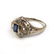 Art Deco 14k White Gold Diamond Blue Sapphire Ring - 6