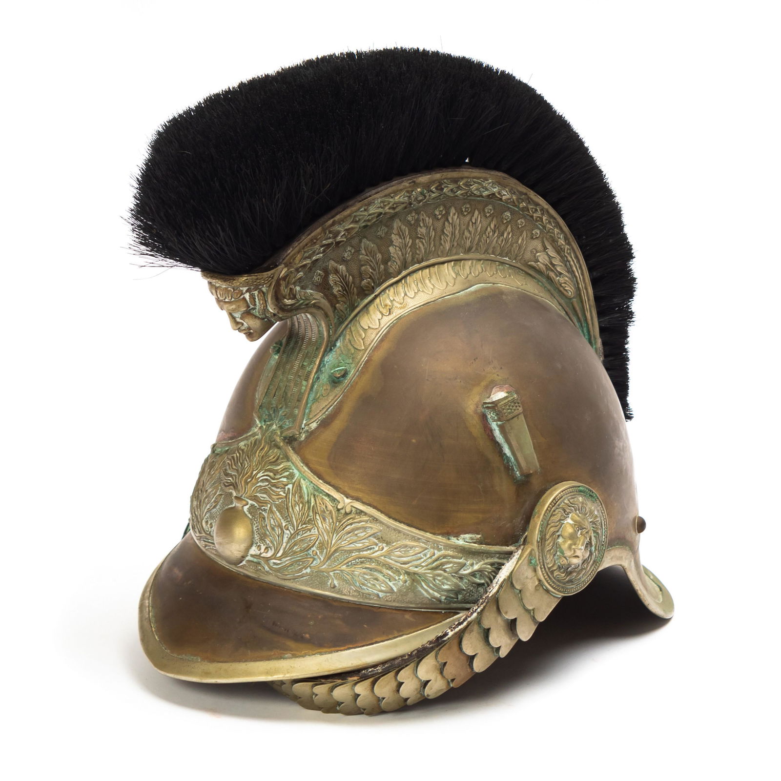 Antique 19th C. French Sapper Miner Fireman Helmet (1 of 6)