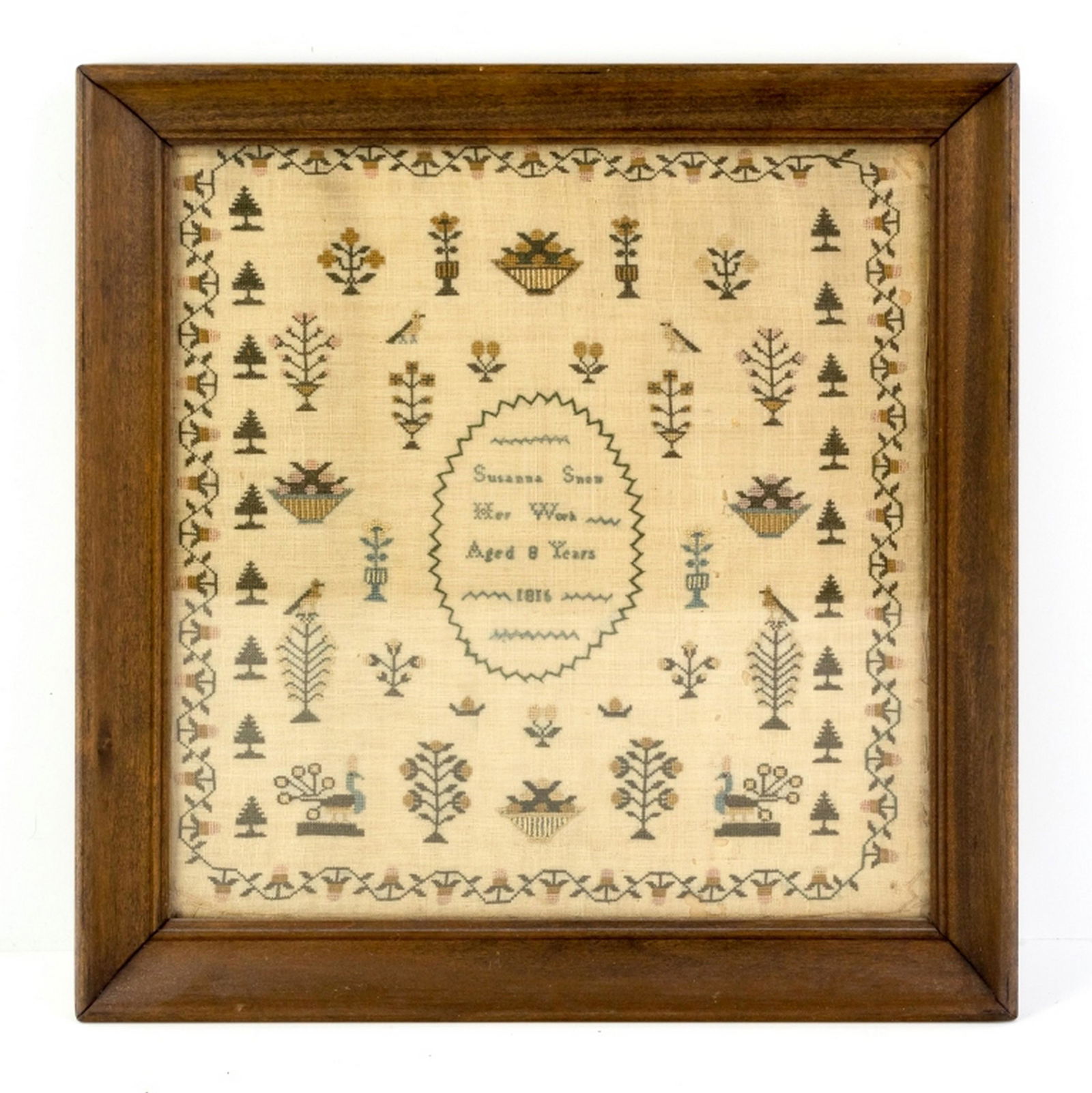 American School Circa 1816 Embroidered Sampler (1 of 5)