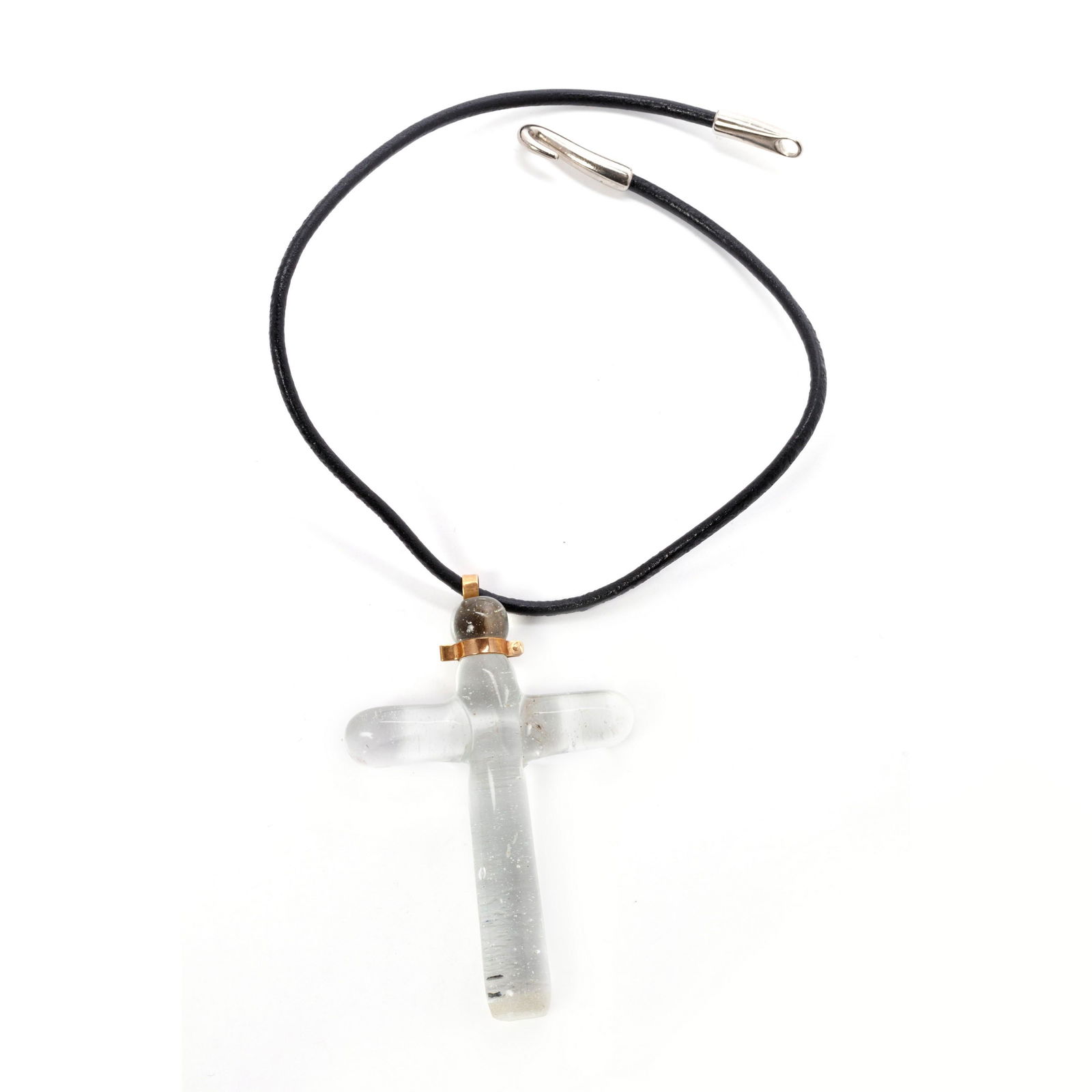 Gucci Vintage 18k Glass Cross Necklace Pendant (1 of 4)