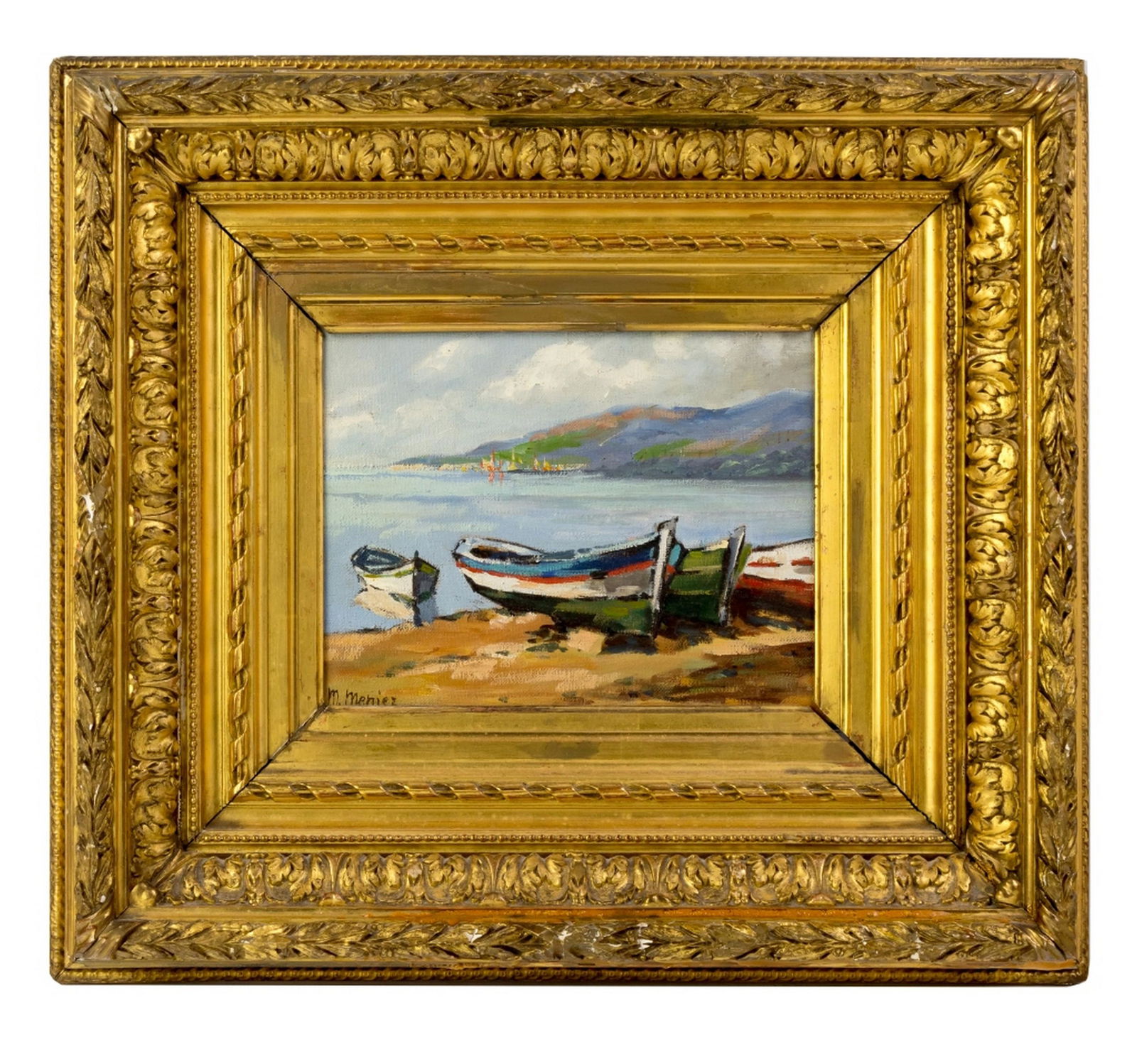 M. Menier 20c Impressionist Seascape Oil Painting (1 of 6)