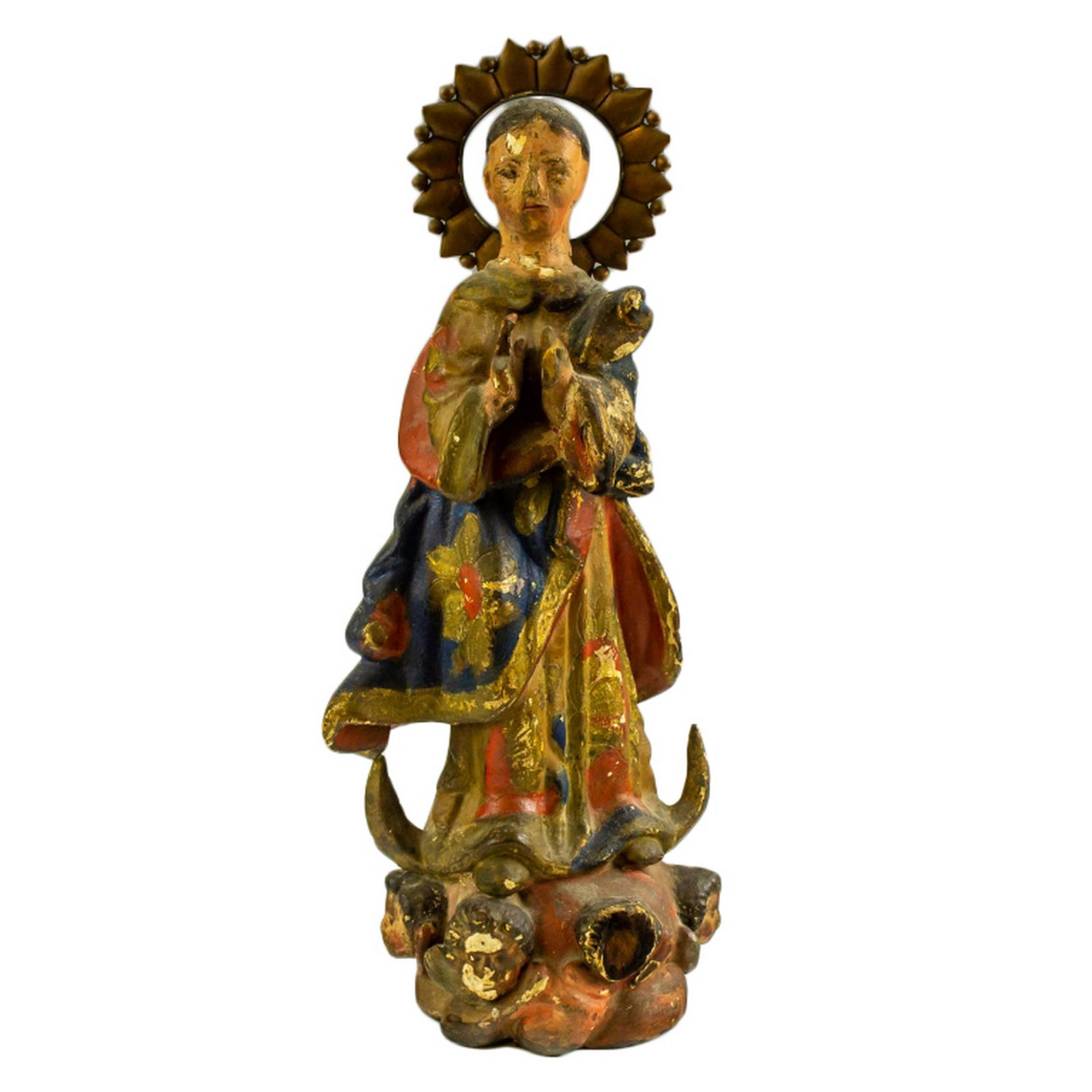 Antique Spanish Colonial Style Carved Wood Santos (1 of 6)