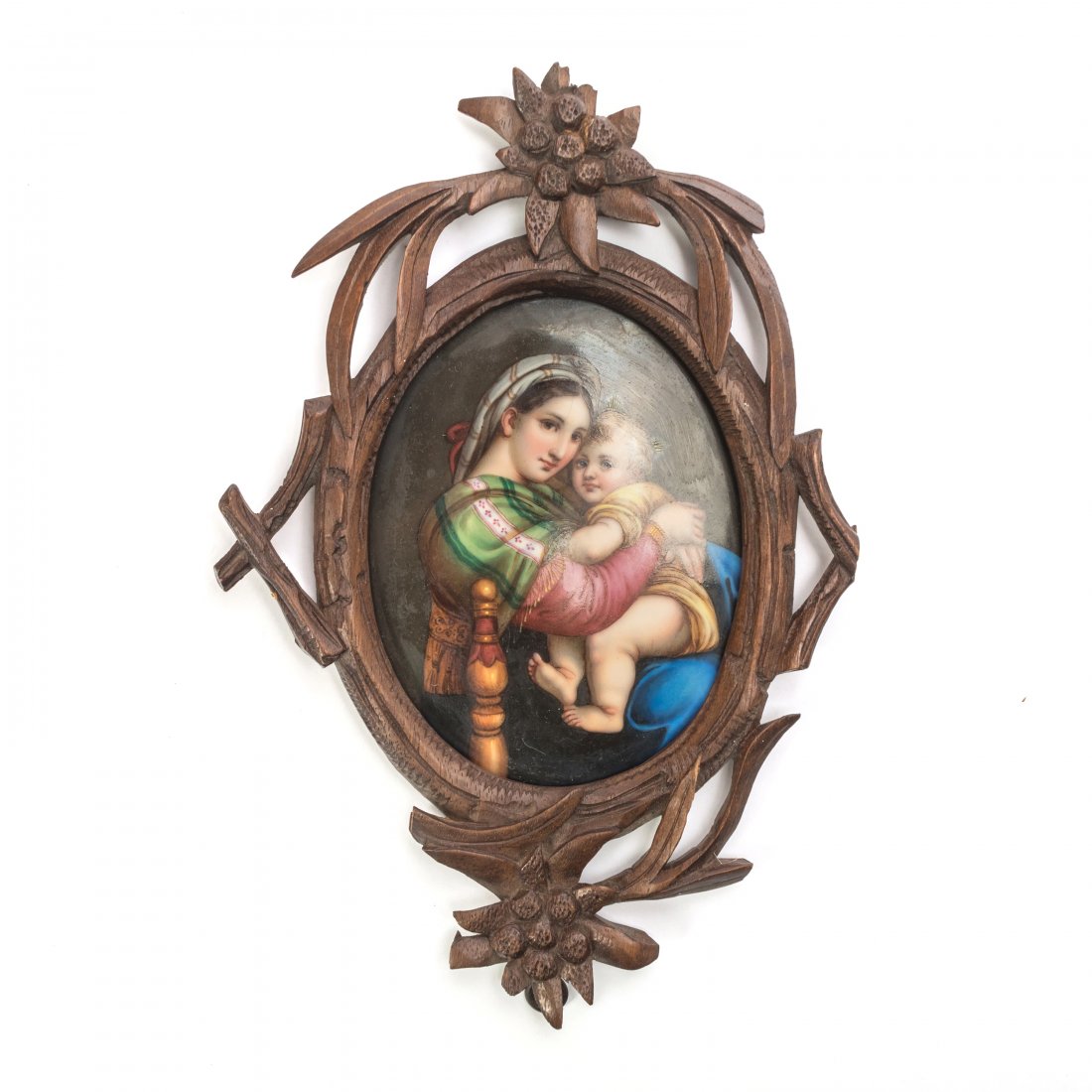 Austrian Porcelain Madonna Plaque After Raphael (1 of 4)