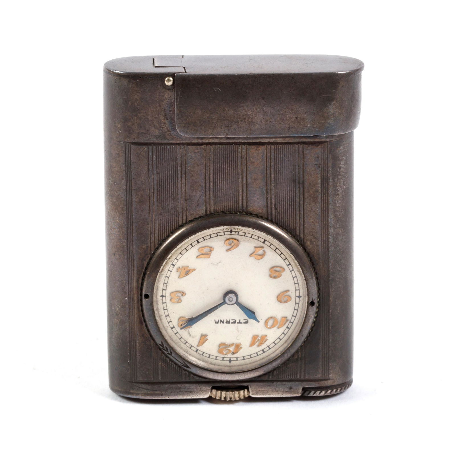 Eterna 935 Silver Working Watch Flip Arm Lighter (1 of 8)