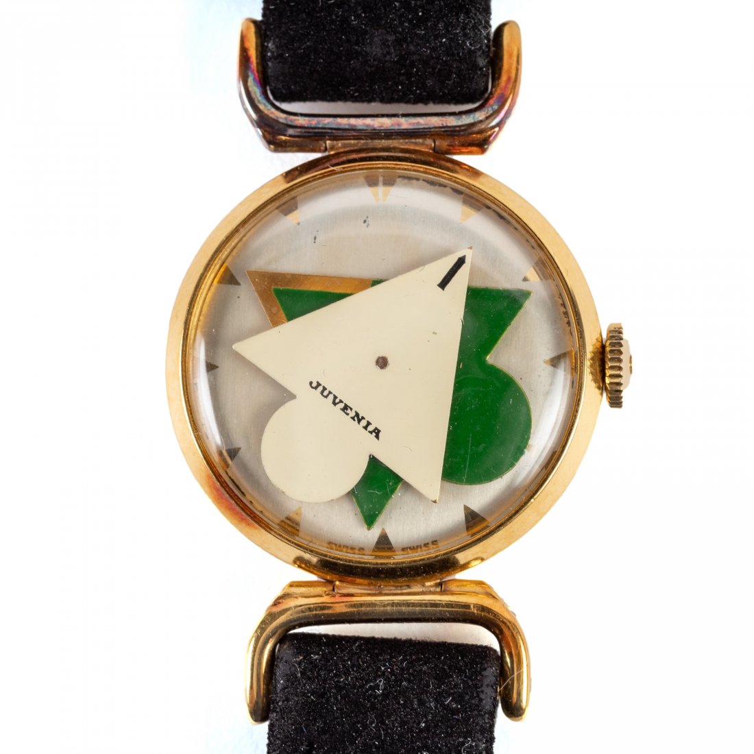 Juvenia Vintage 18k GP 17 Jewel Unique Dial Watch (1 of 7)