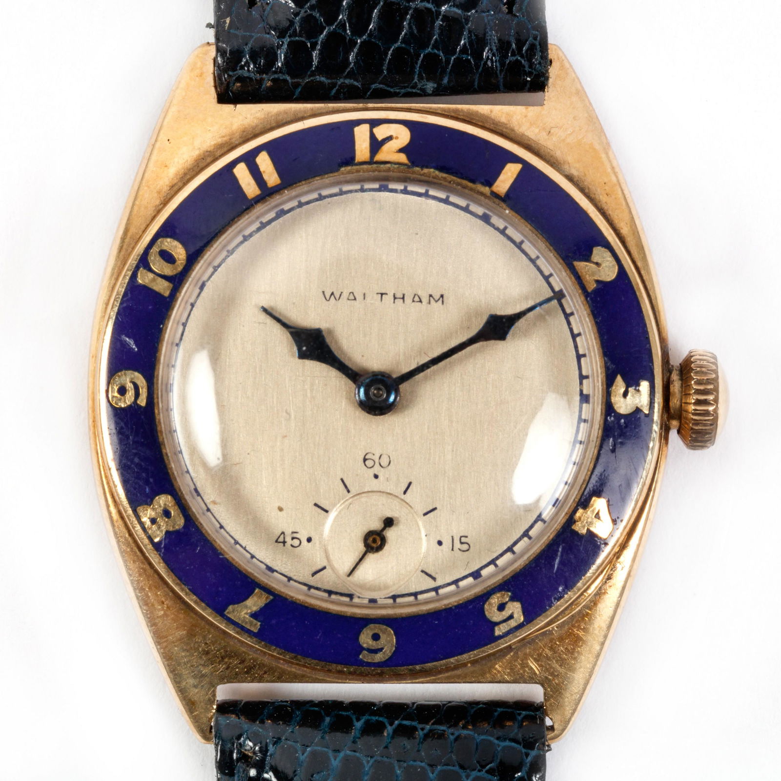 Waltham Art Deco 14k Solid Gold Enamel Watch (1 of 9)