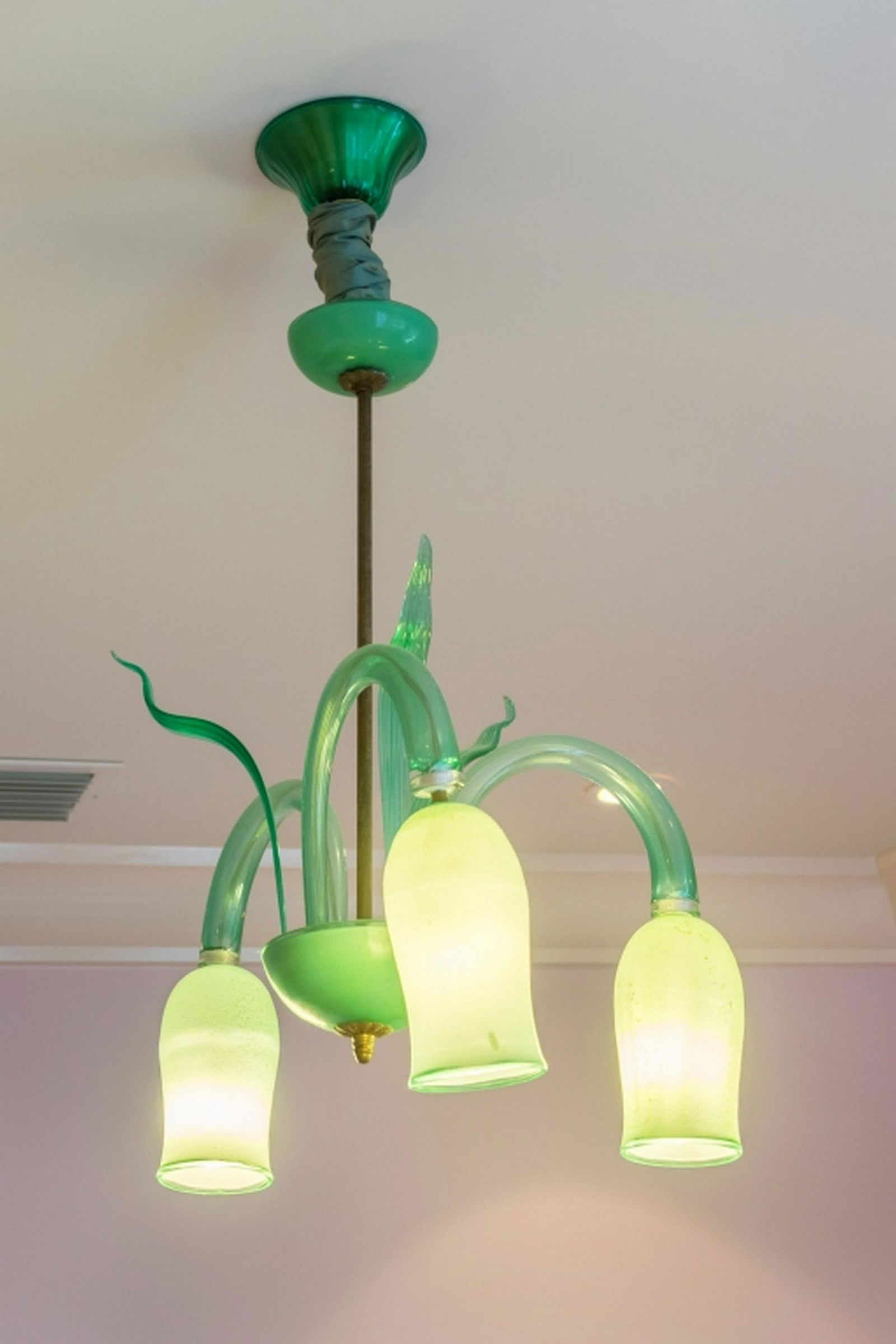 Murano Vintage Italian Art Glass Green Chandelier (1 of 3)