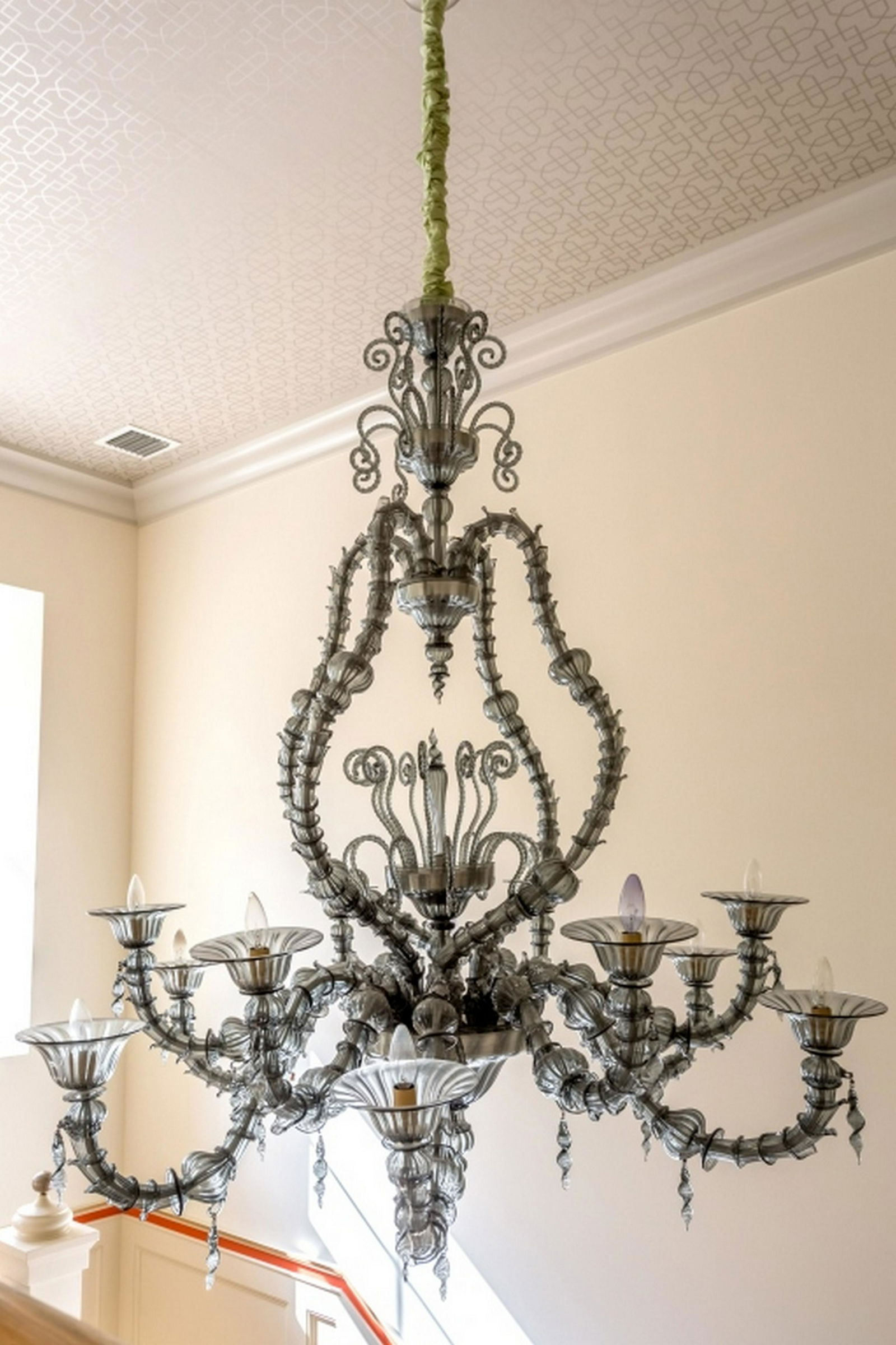Murano Oversized Art Glass Smoke Gray Chandelier (1 of 8)