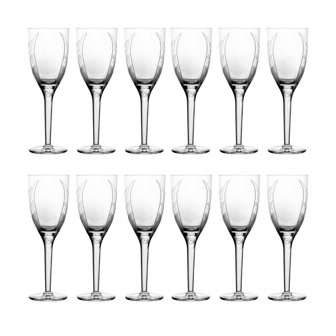 Lalique French Art Glass 12 ANGE Champagne Flutes (1 of 6)