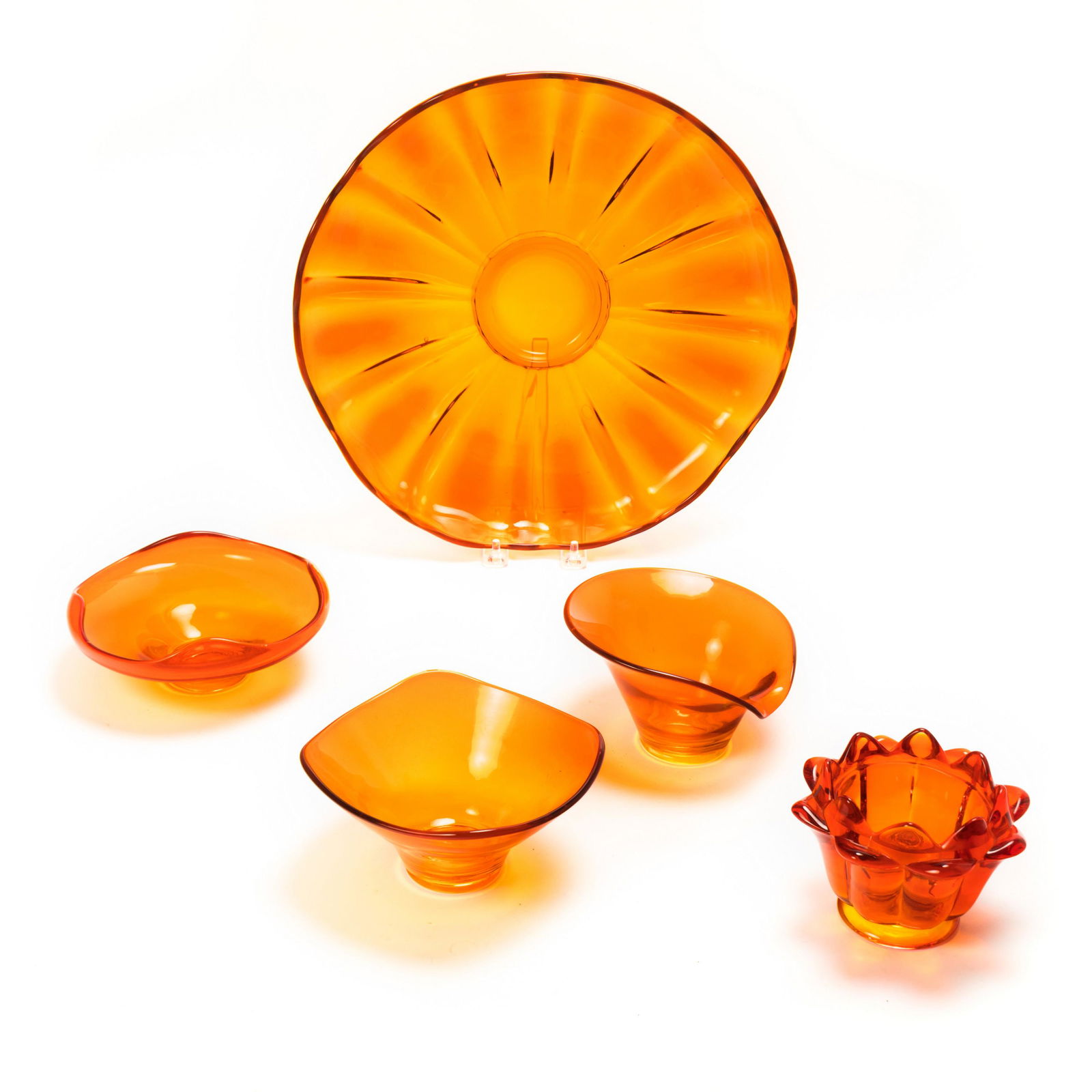 Viking Modernist Vintage 1950s Orange Glass LOT (1 of 6)