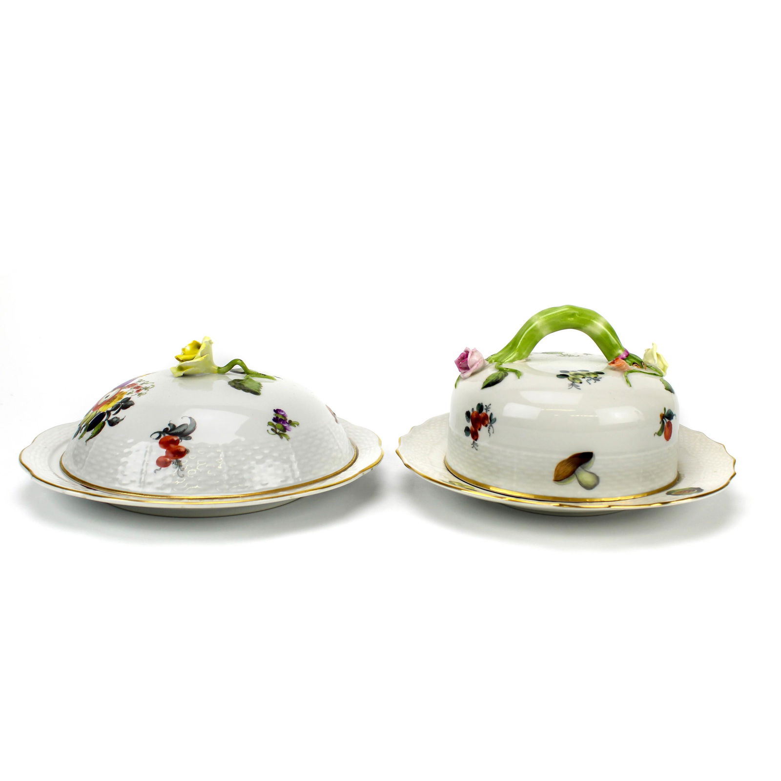 Herend Market Garden Rose Finial Domed Servers LOT (1 of 9)