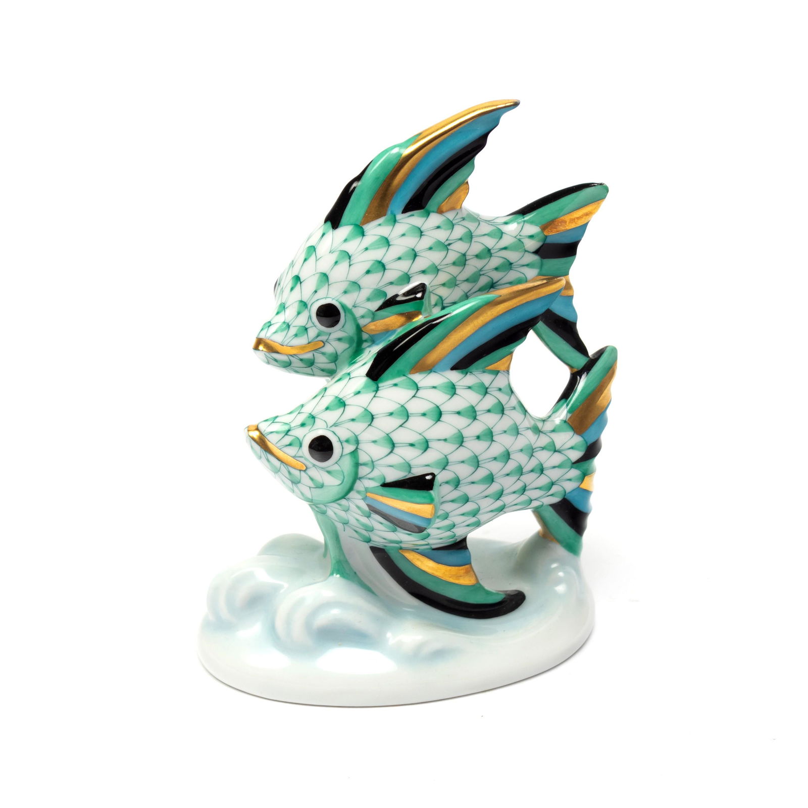 Herend Porcelain Fishnet Angel Fish Figurine PAIR (1 of 4)