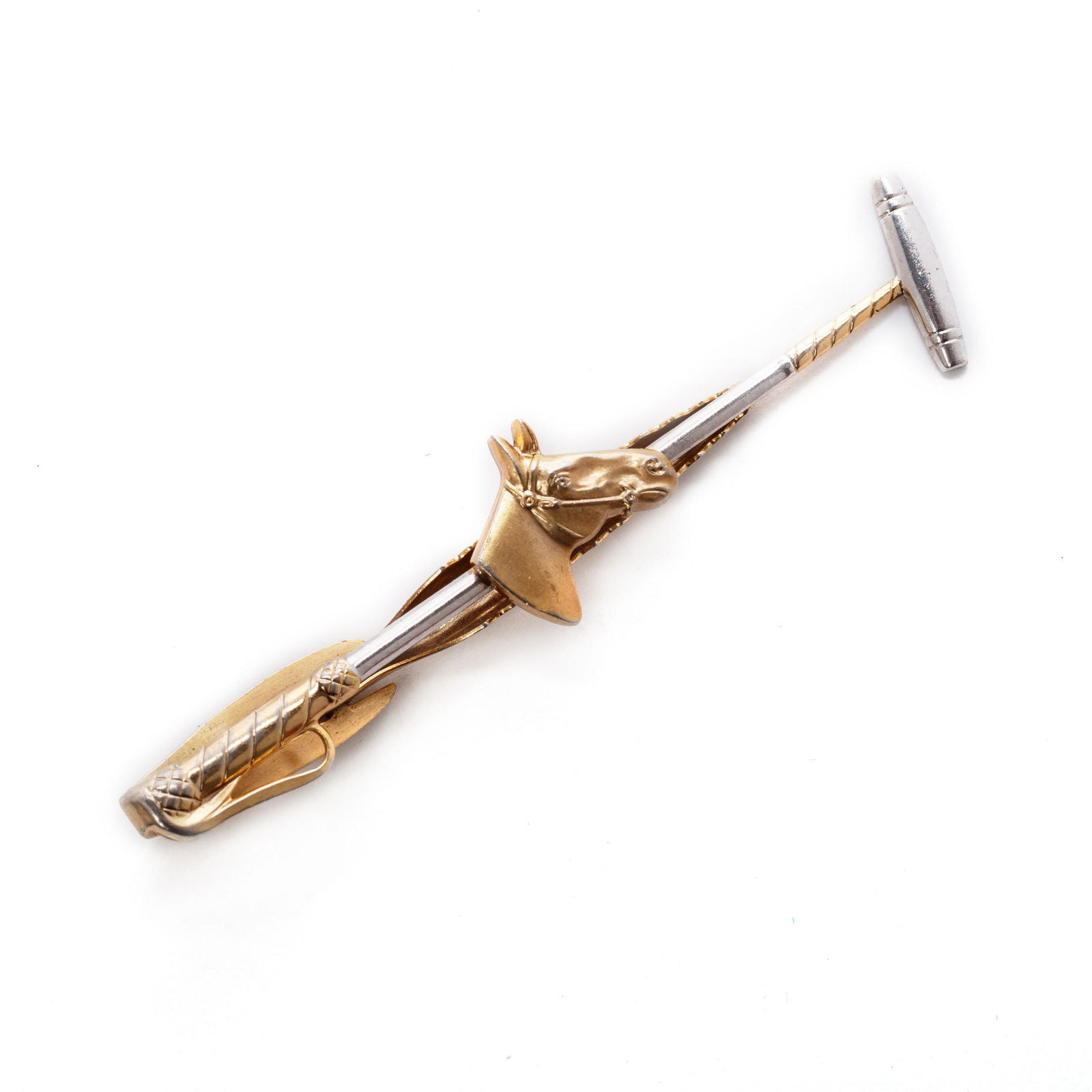 Hickok Vintage Two Tone Equestrian Polo Tie Bar (1 of 5)