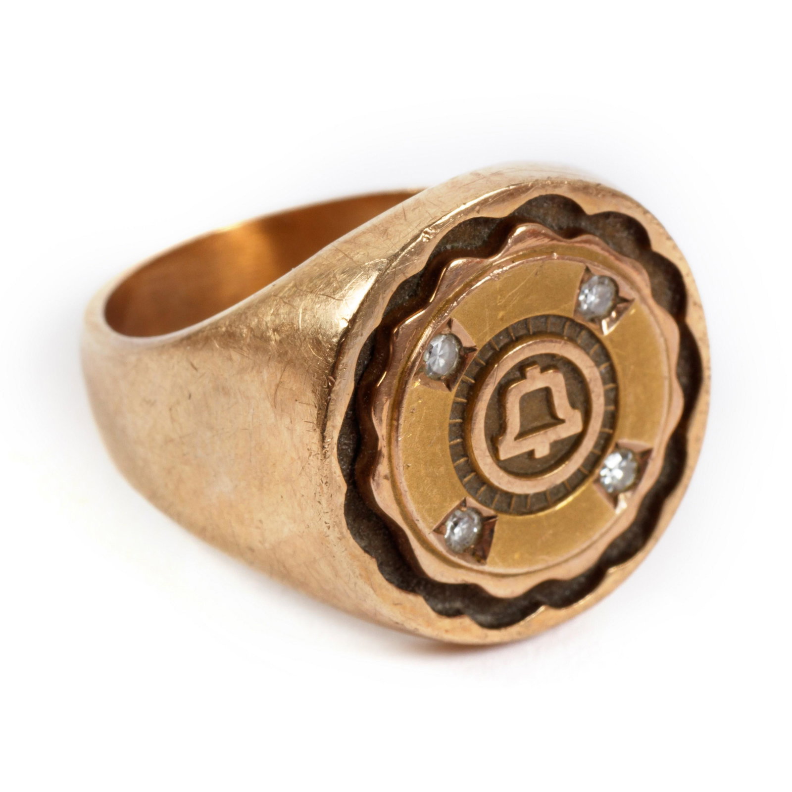 Bell South 10k Gold & Diamond Service Ring Sz 7 (1 of 8)