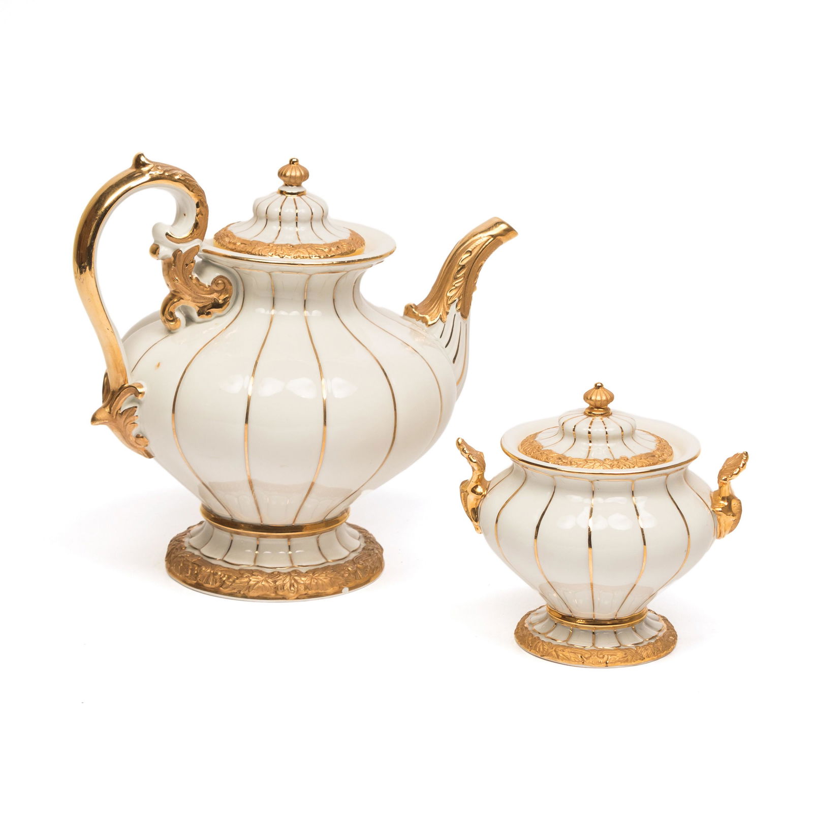 Meissen German Porcelain 2 Pc Gilt Tea Coffee Duo (1 of 9)