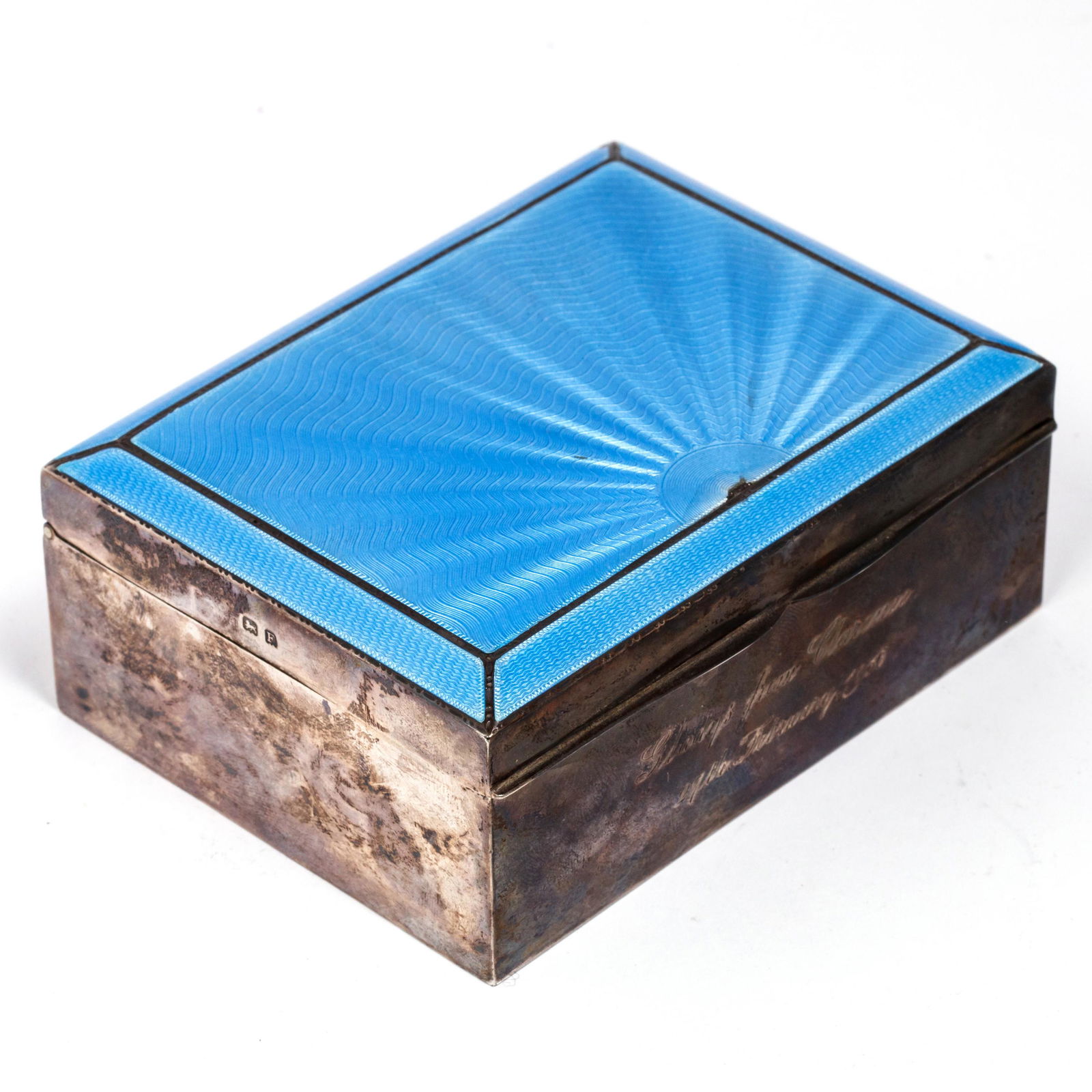 Asprey London Sterling Silver Guilloche Enamel Box (1 of 8)