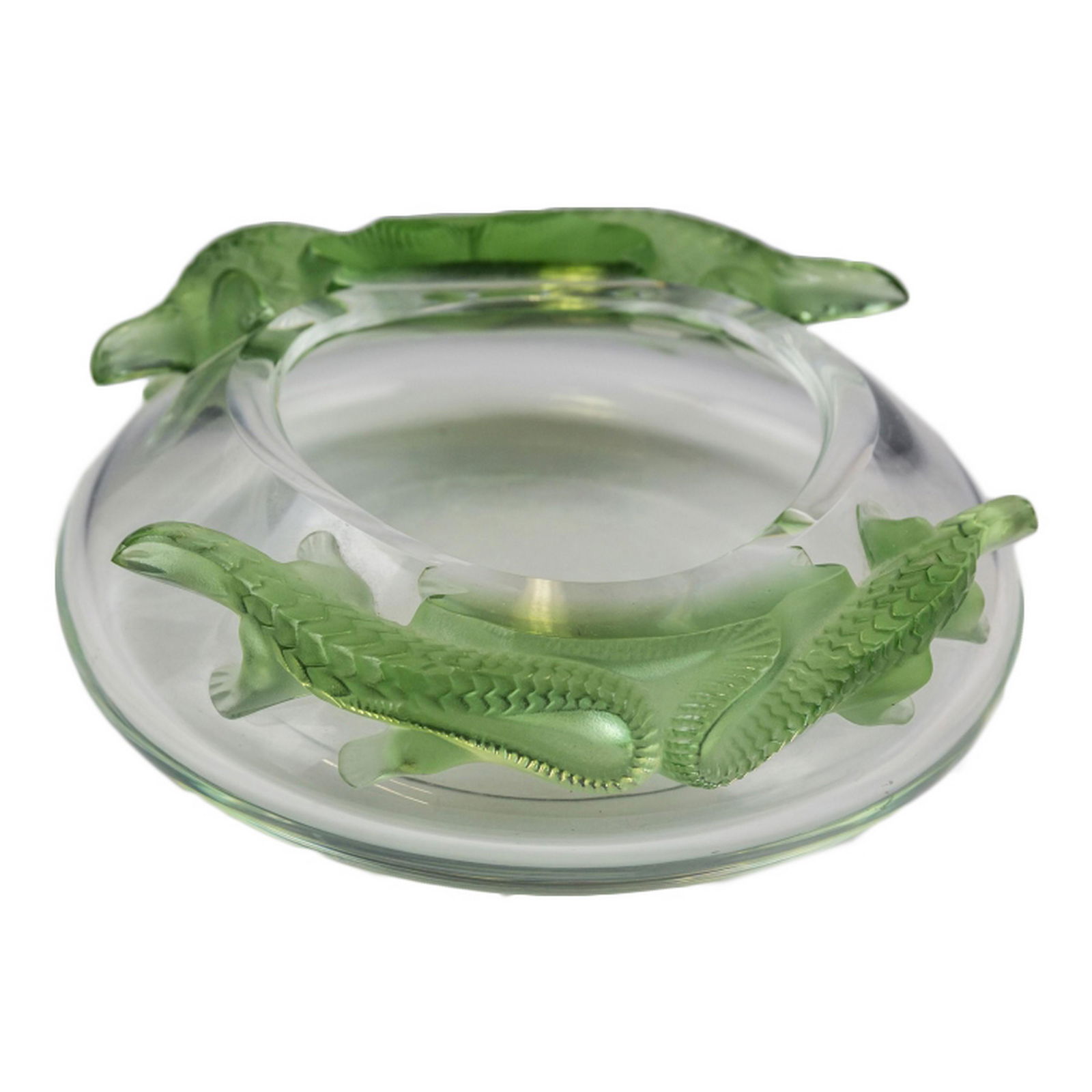 Lalique Green Pangolin 9" French Crystal Bowl (1 of 5)