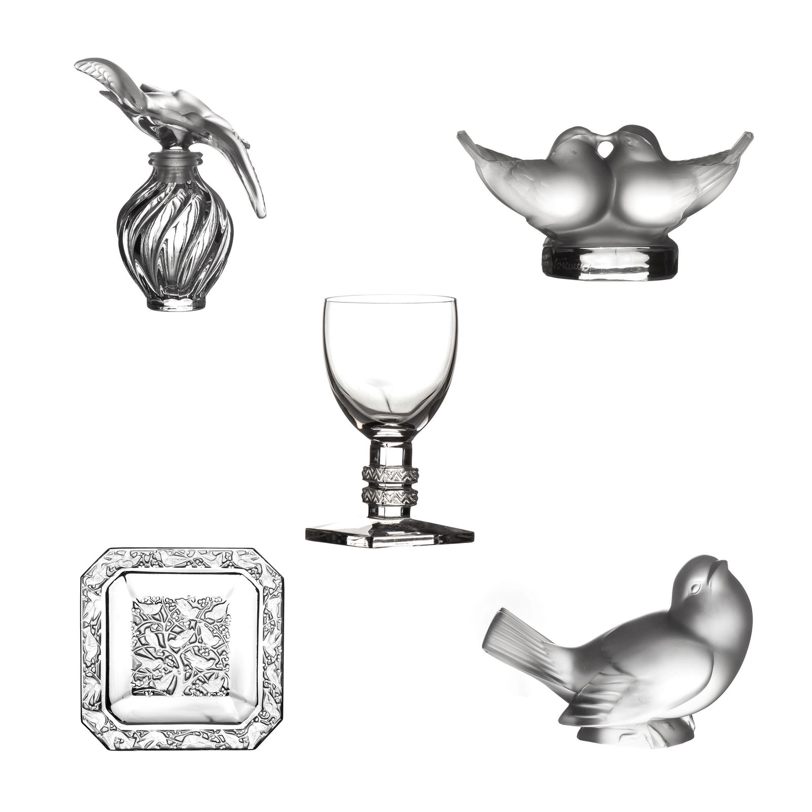 Lalique 5 French Crystal Art Glass ESTATE LOT (1 of 6)