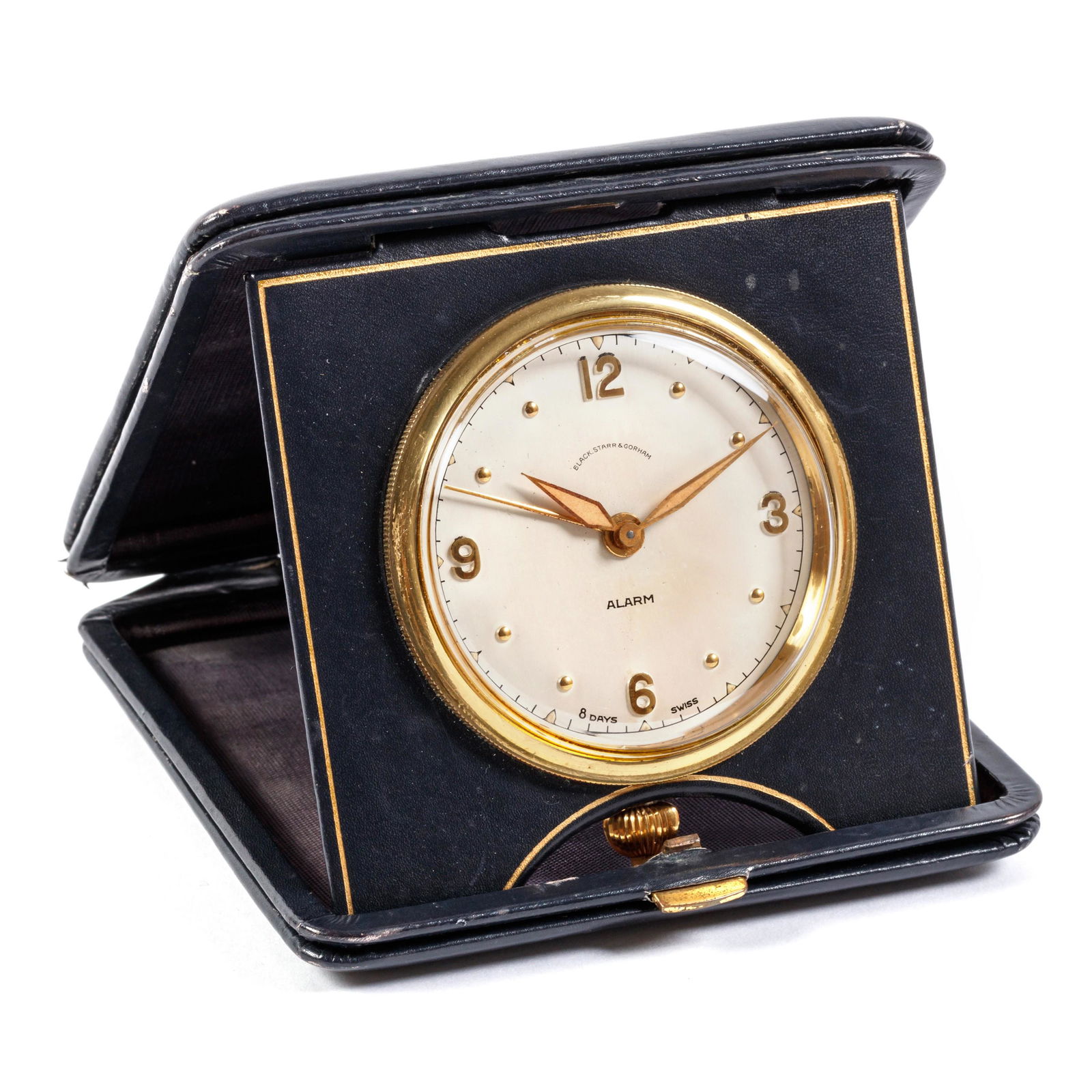 Black Starr Gorham VTG 8 Day Alarm Travel Clock (1 of 8)