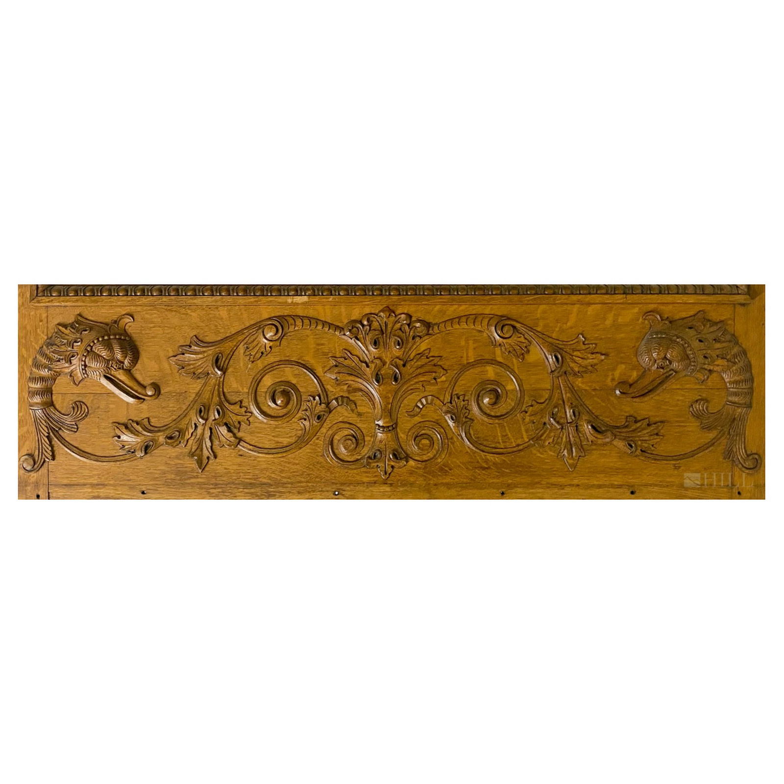 Victorian Antique Serpent Carved Oak Backsplash (1 of 4)