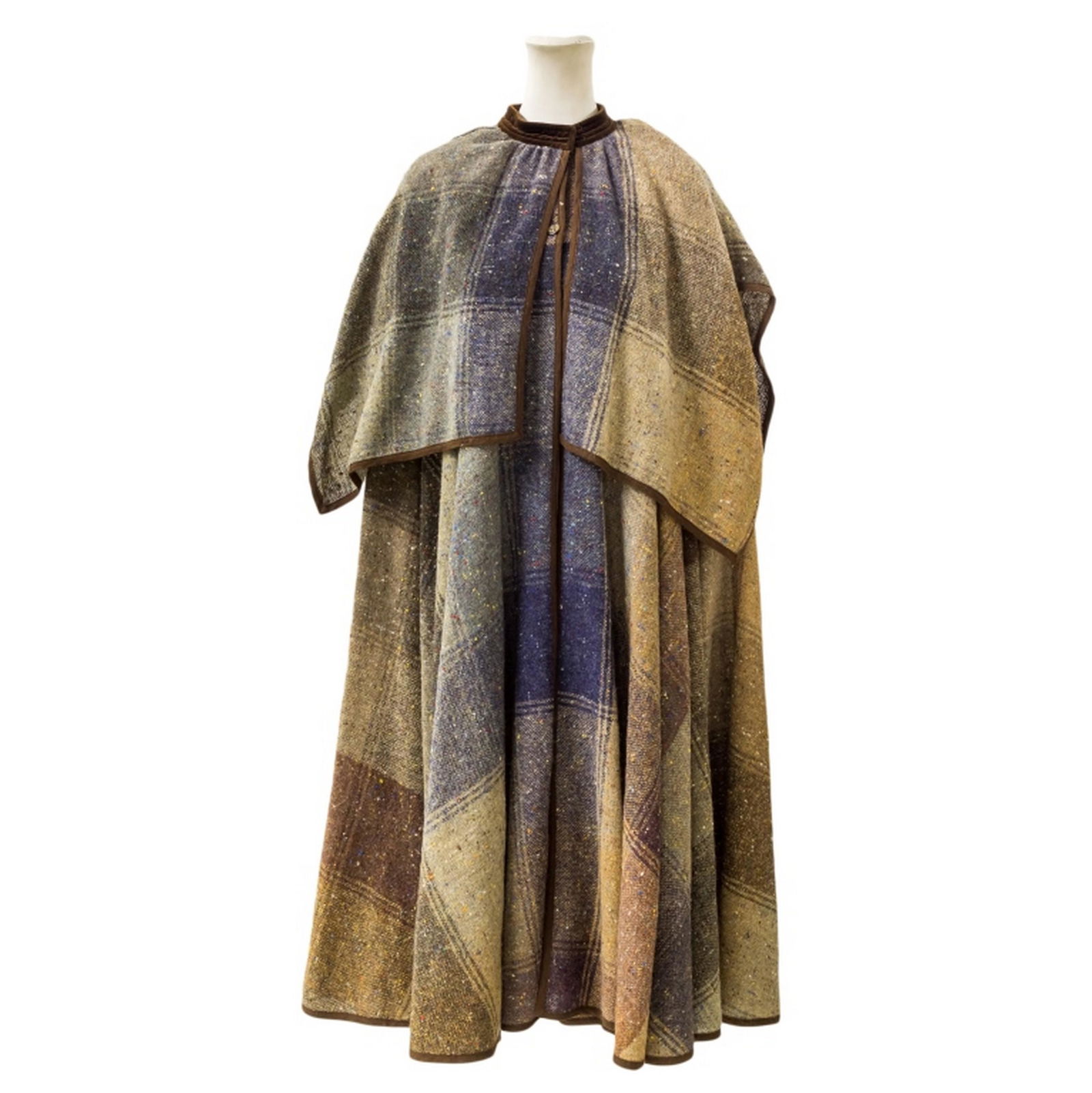 Valentino Vintage Full Length Tweed Cape Coat RARE (1 of 7)