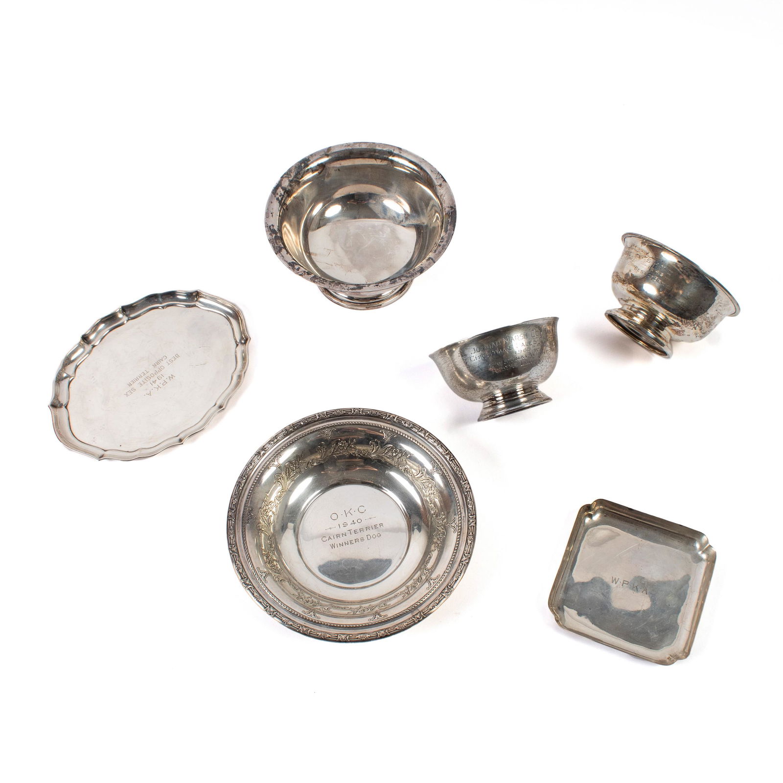 Sterling Silver 6 Dog Trophy Collection ESTATE LOT (1 of 7)