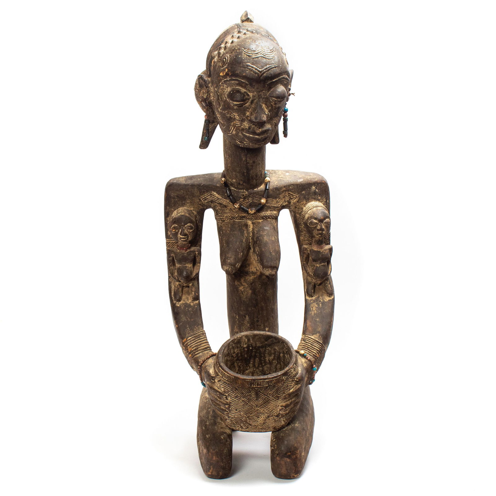 African Wood 36" Tribal Fertility Figure Sculpture (1 of 7)