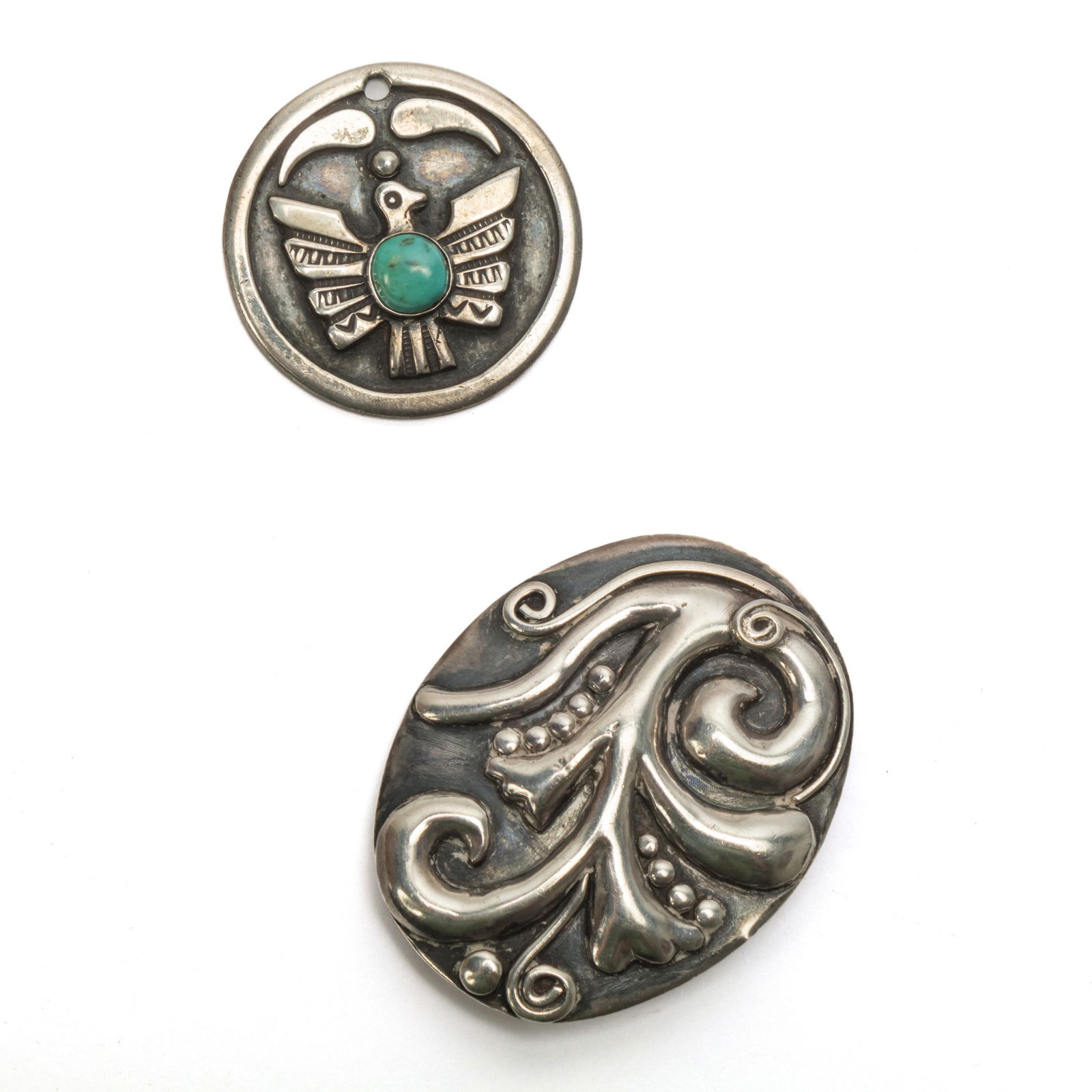 Allen Pooyouma 2 Pcs Indian Silver Brooch Pendant (1 of 5)