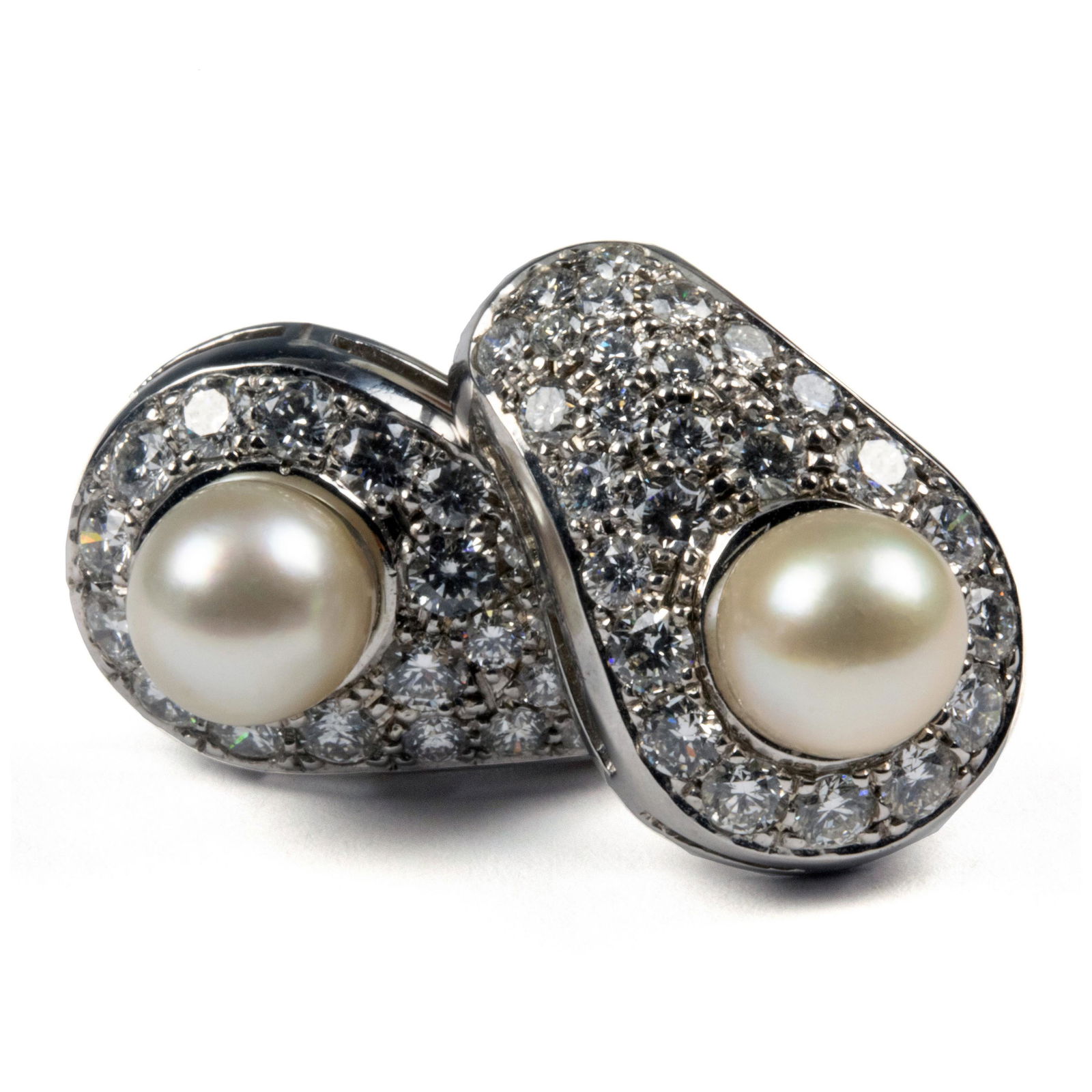 18k Akoya Pearl 2.75 CTTW Ladies Diamond Earrings (1 of 6)