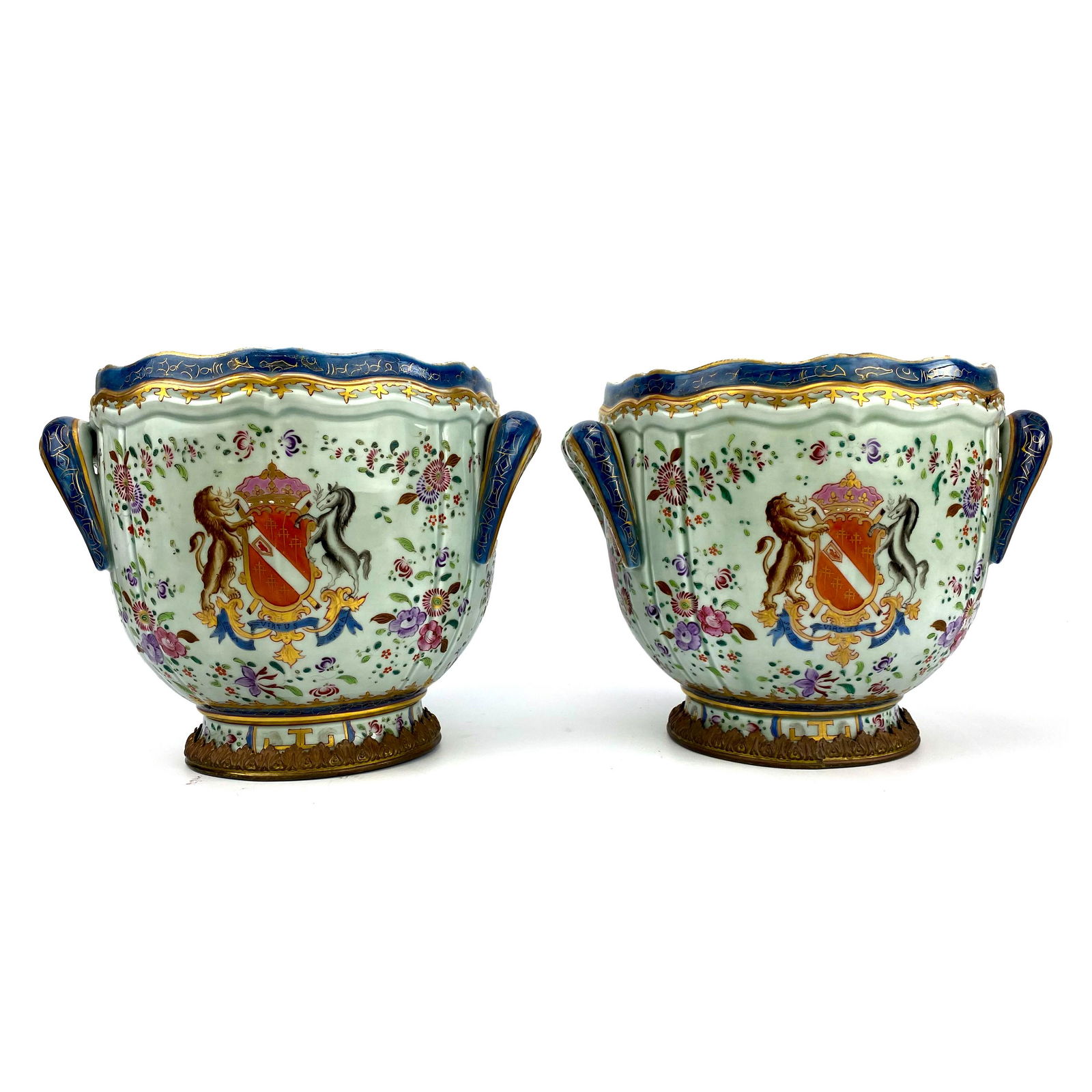 Samson Armorial Porcelain Chinese Cache Pots PAIR (1 of 7)