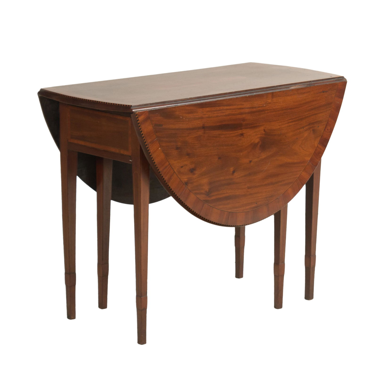 Federal Antique Inlaid Mahogany Drop Leaf Table (1 of 8)