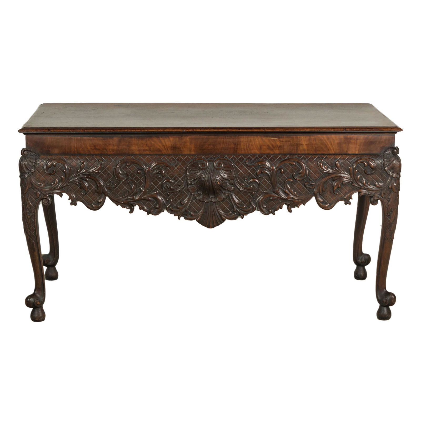 Irish Antique Chippendale Mahogany Library Table (1 of 11)