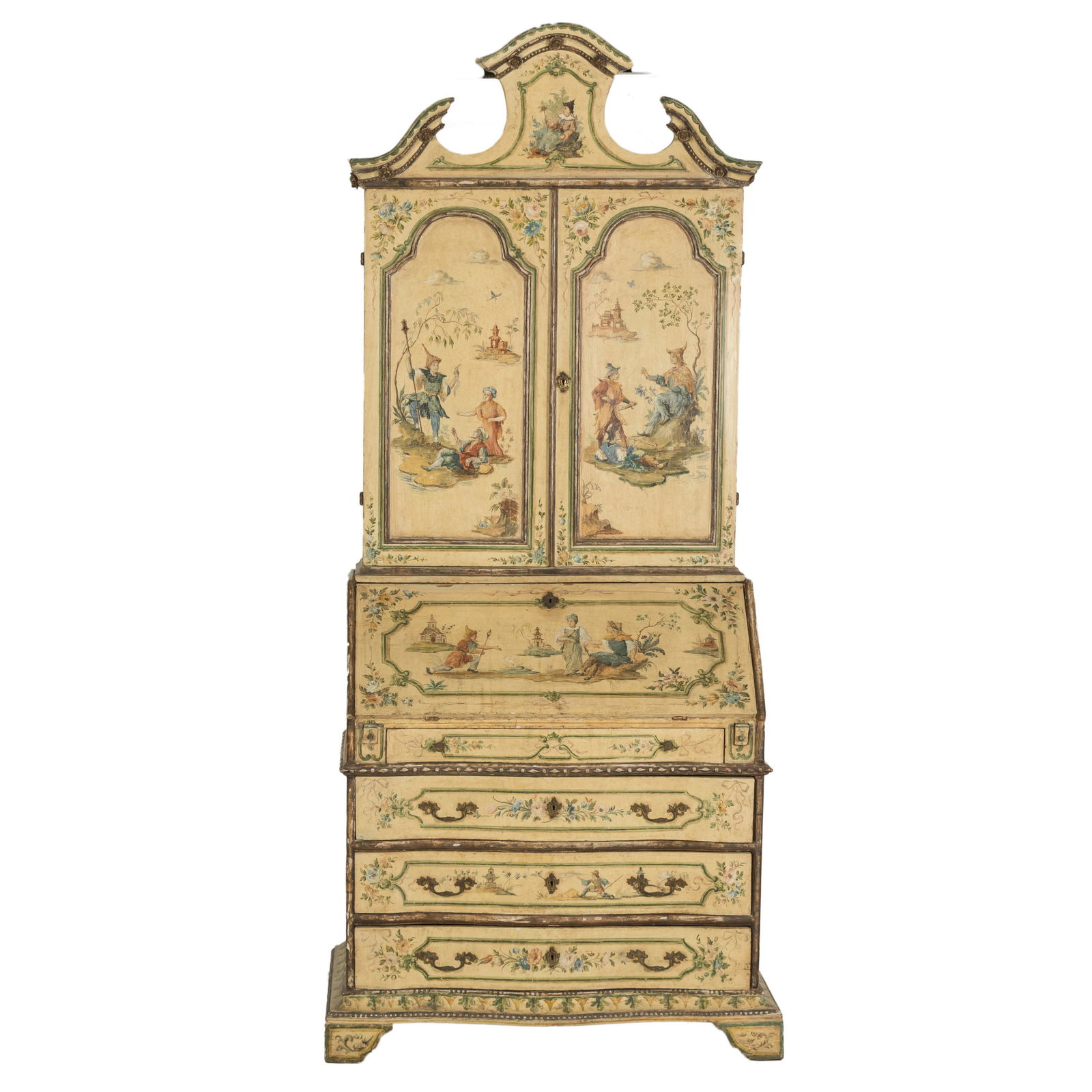 Giles Grendey Style Chinoiserie Decorate Secretary (1 of 8)