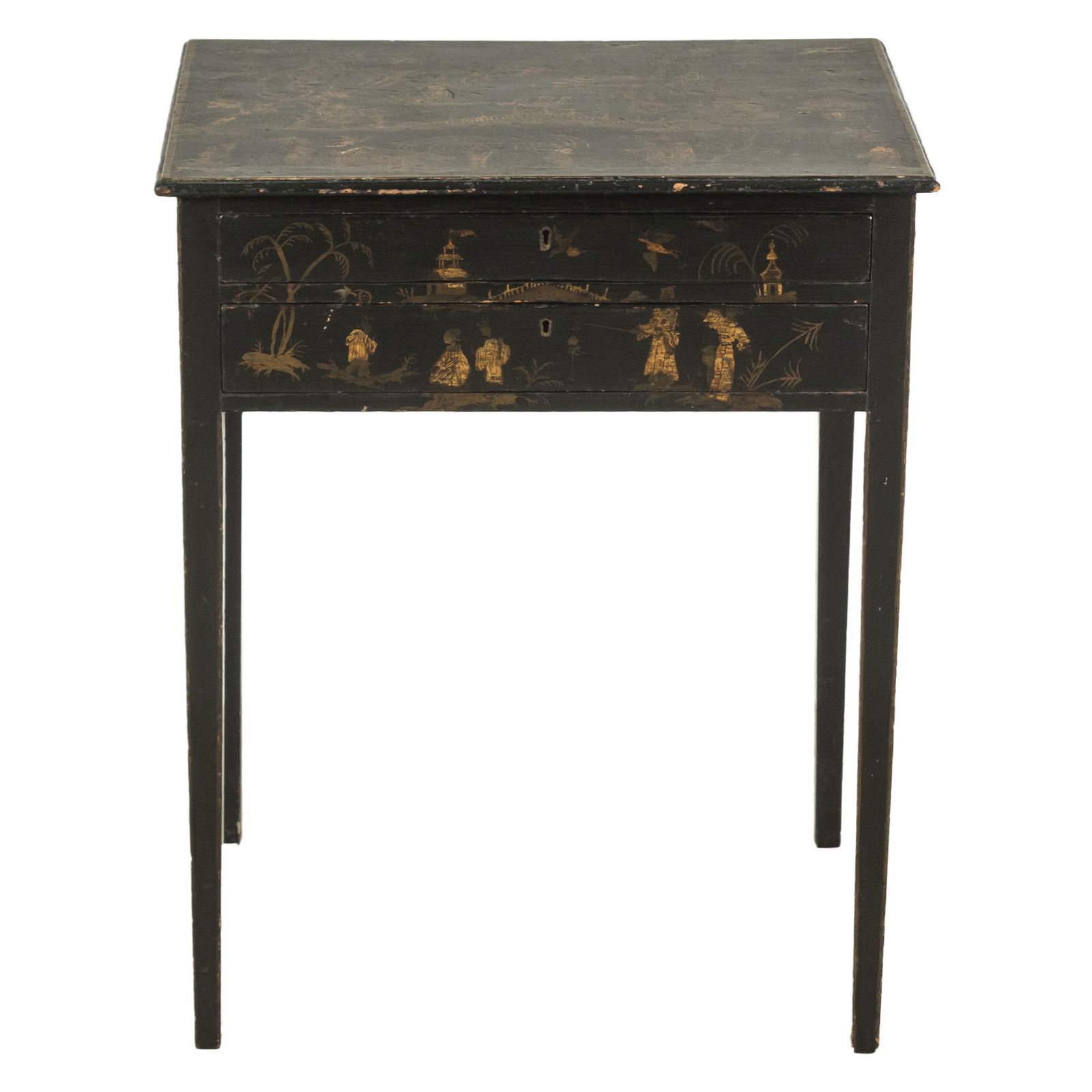 Chinoiserie Decorated Antique Two Drawer Stand (1 of 8)