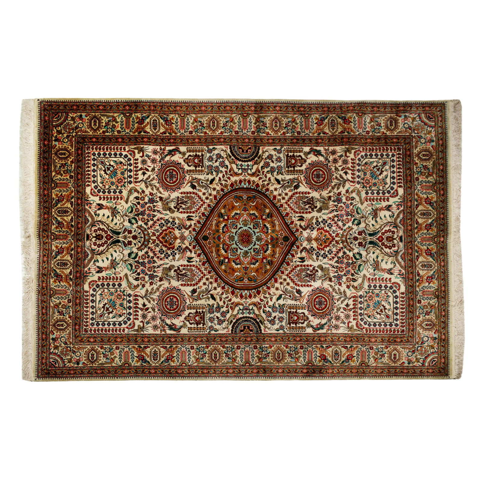 Pastel Vintage Silk Woven 54x83 Persian Style Rug (1 of 4)