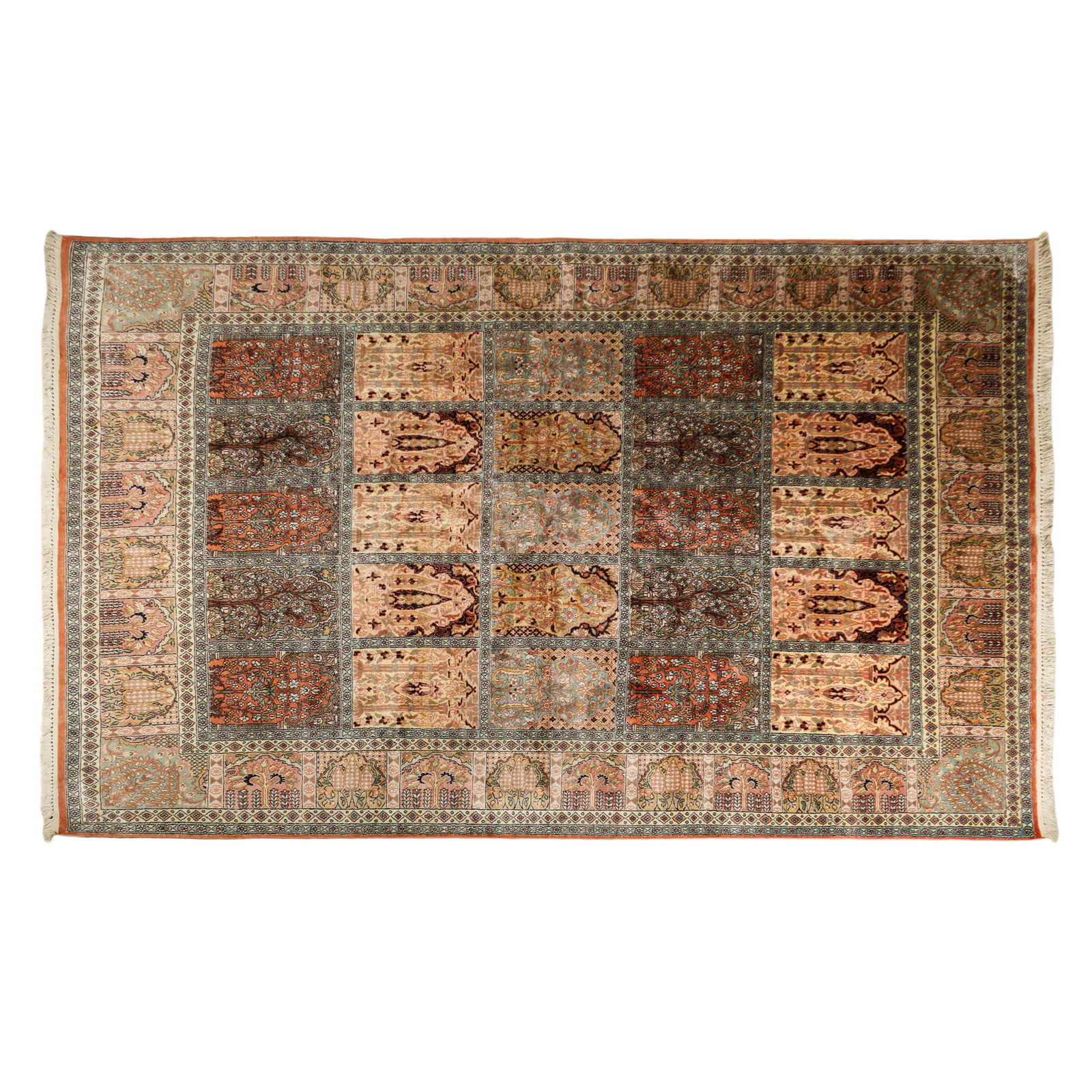Woven Silk Large Vintage 86x120" Persian Style Rug (1 of 4)