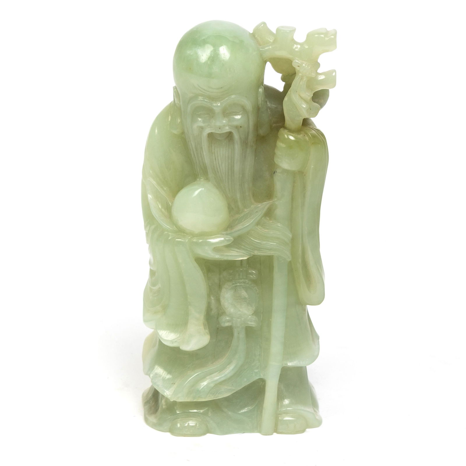 Chinese Antique Celadon Jade Immortal Sculpture (1 of 6)