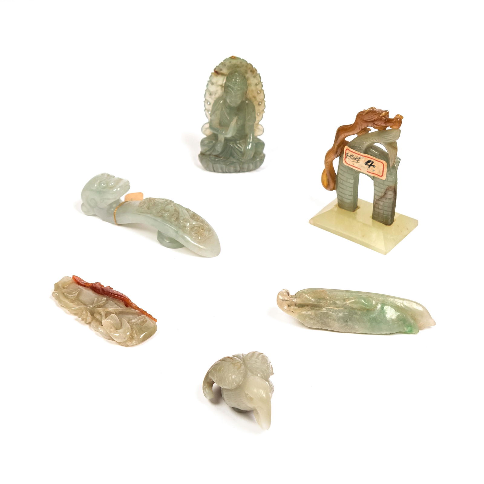 Chinese Fine Old Carved Jade Amulet Figurines LOT (1 of 8)
