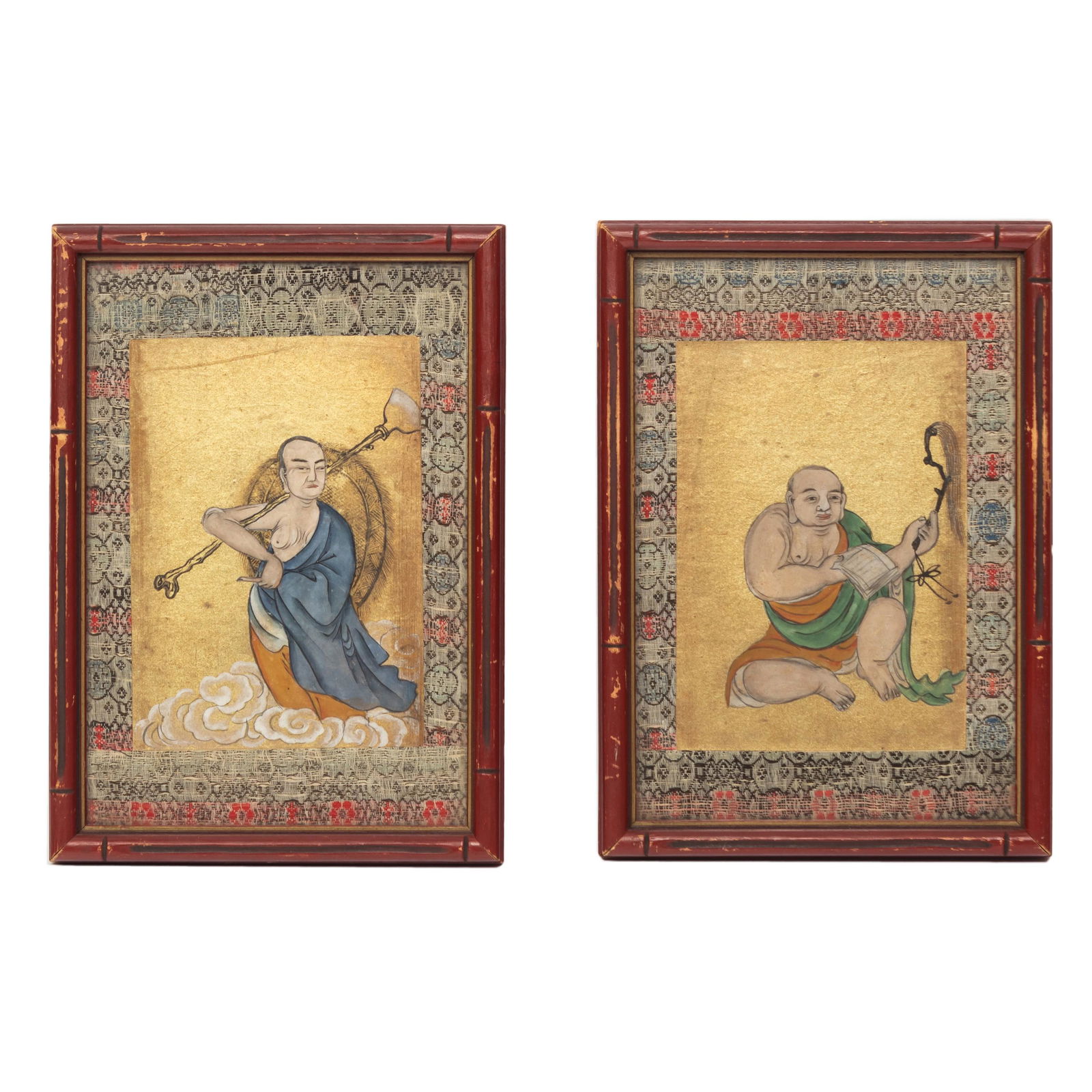 Chinese Vintage Gouache Buddha Paintings PAIR (1 of 8)