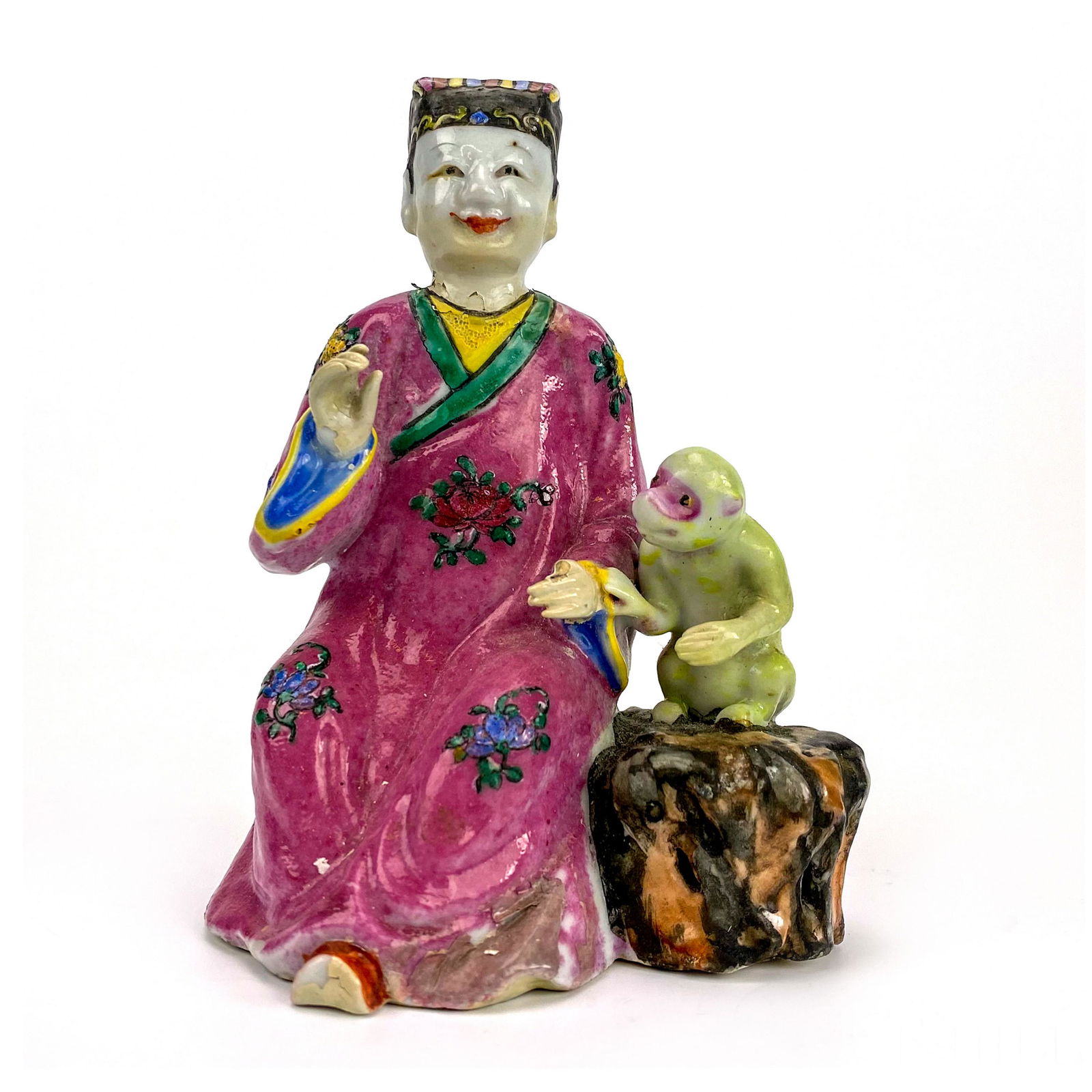 Chinese Antique Porcelain Man & Monkey Figurine (1 of 8)