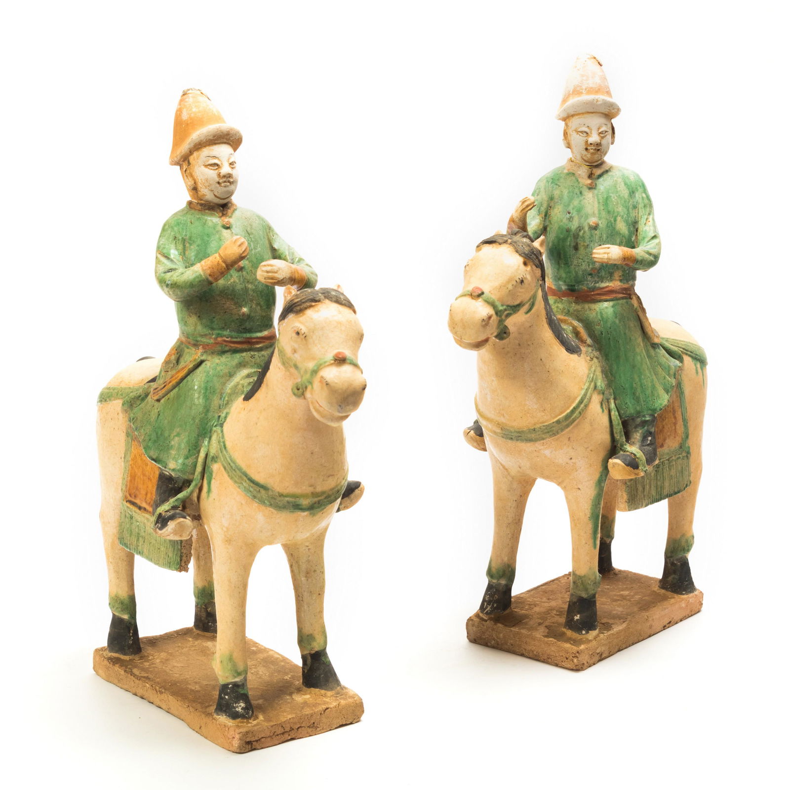 Chinese Pottery Horse & Riders Tomb Figures LOT (1 of 7)