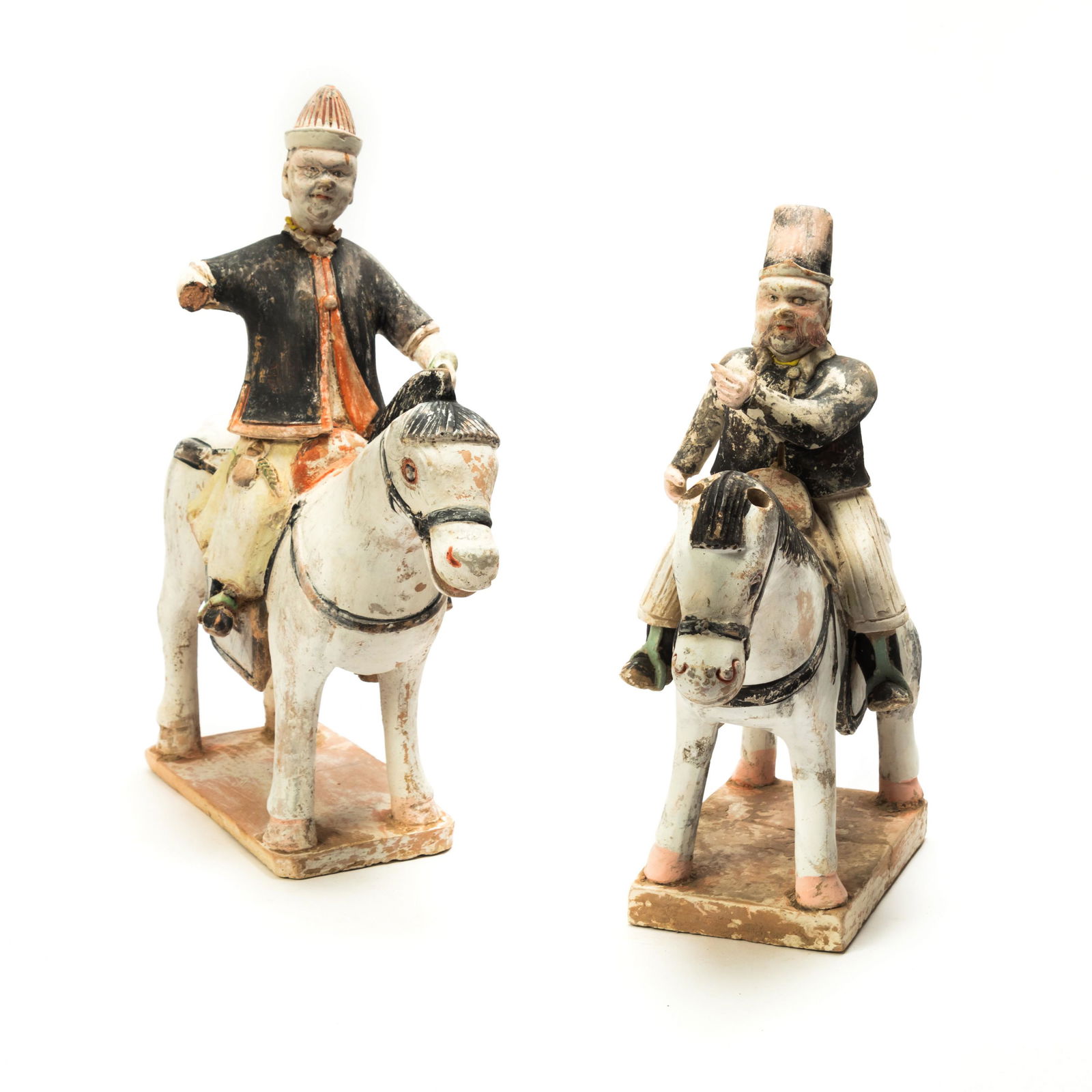 Chinese Pottery Horses & Riders Tomb Figures LOT (1 of 7)