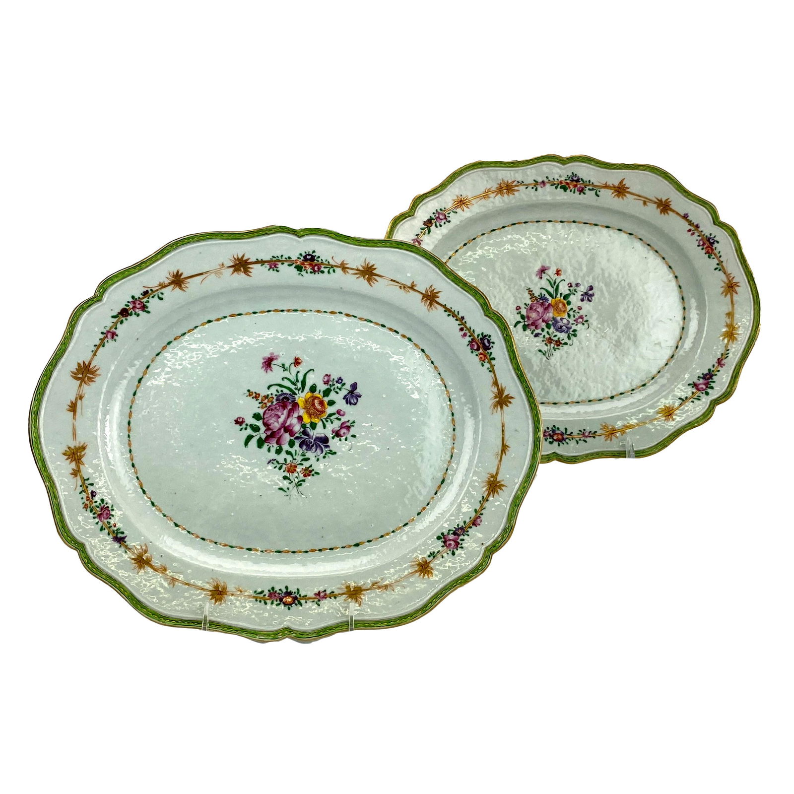 Chinese Export Famille Rose Porcelain Platters LOT (1 of 4)