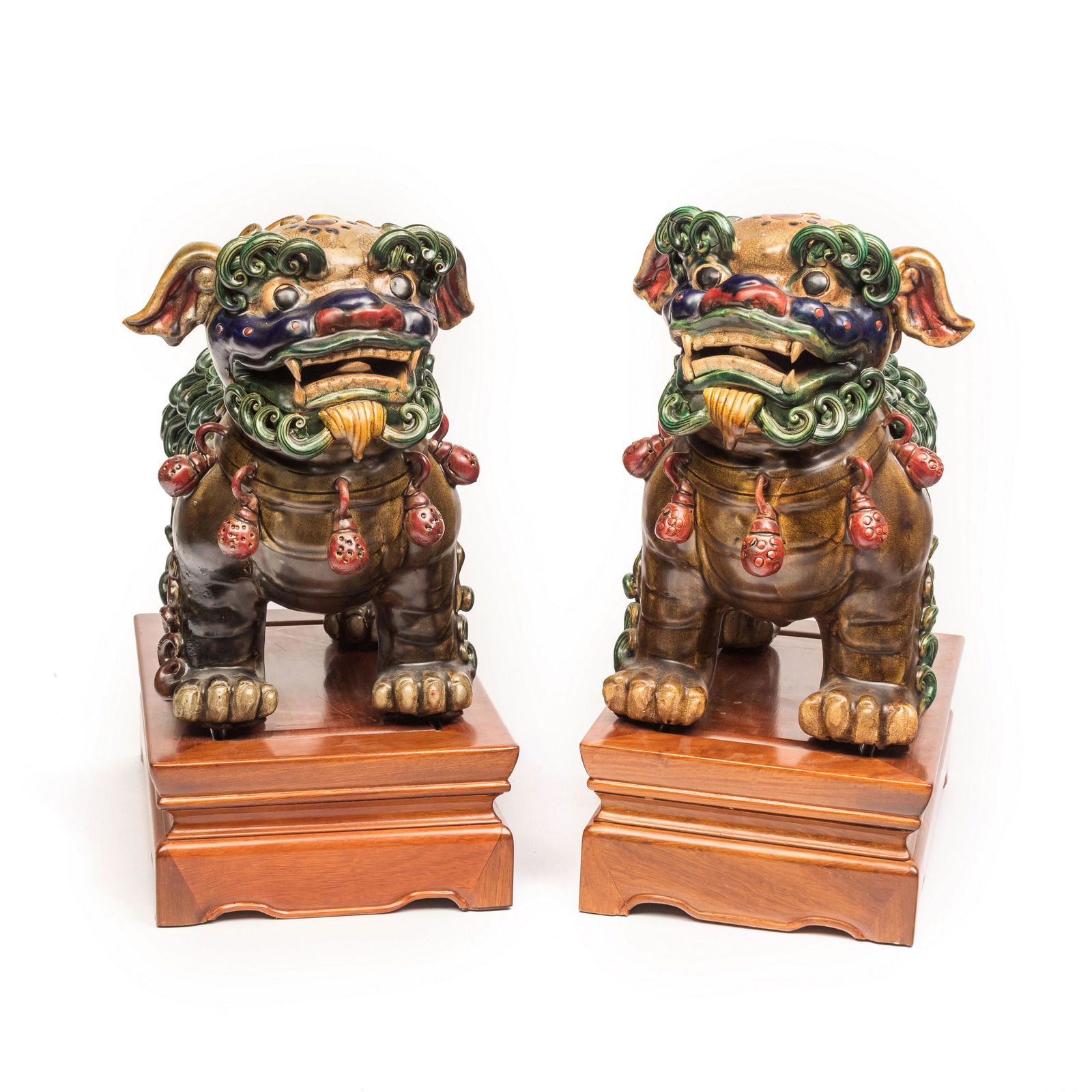 Chinese Feng Shui Guardian Foo Dogs Sculpture PAIR (1 of 8)